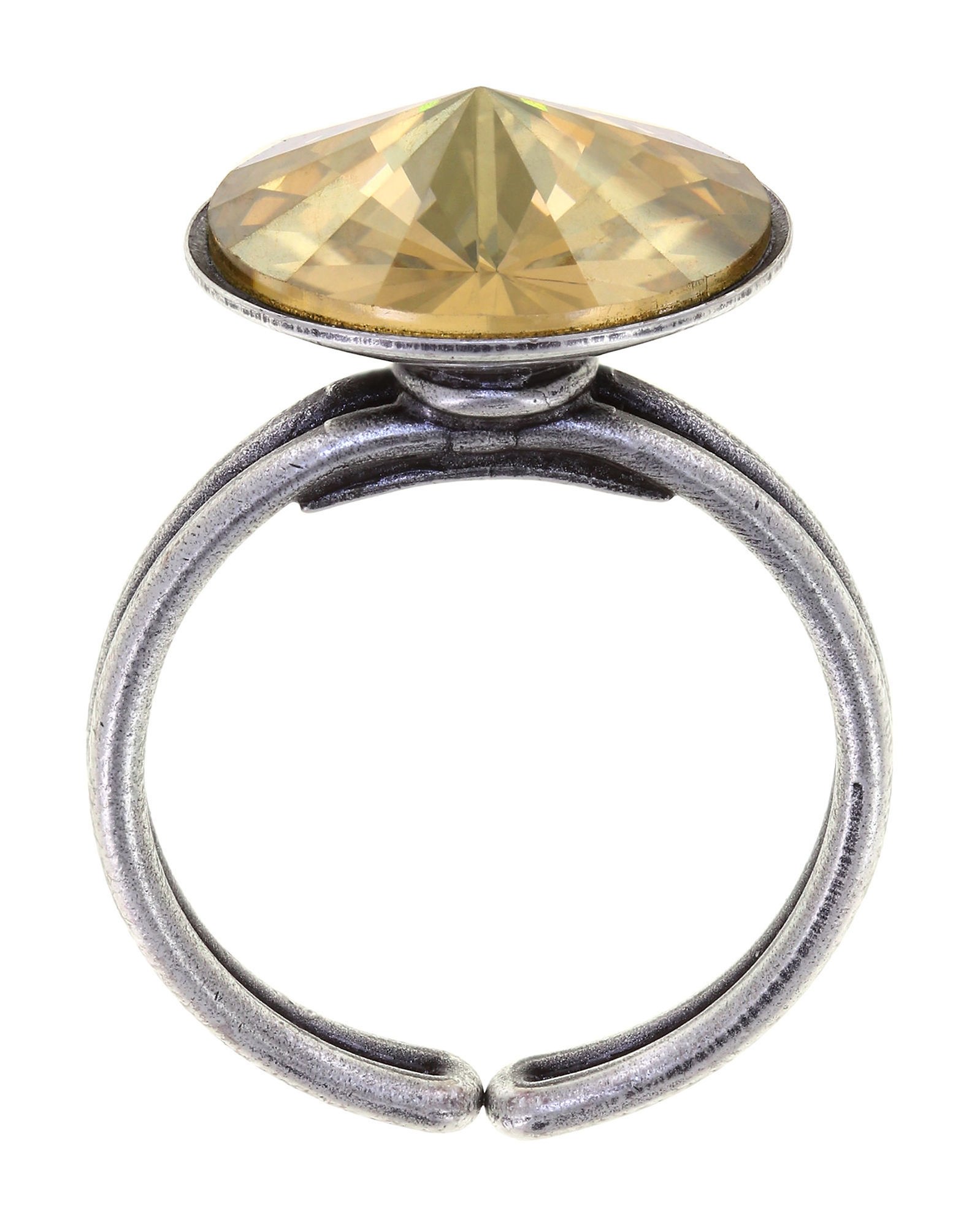 Bild für Ring Rivoli Beige Kristall goldener Schatten 14mm