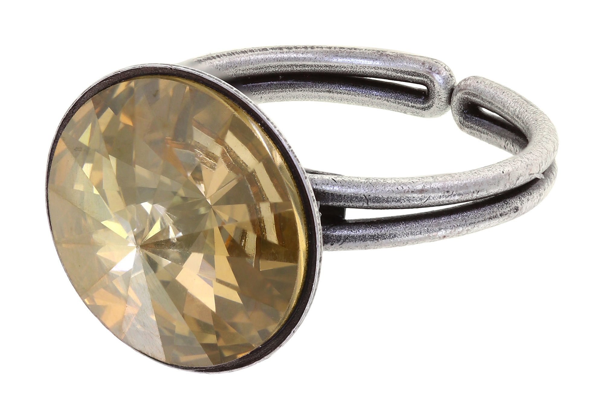 Bild für Ring Rivoli Beige Kristall goldener Schatten 14mm