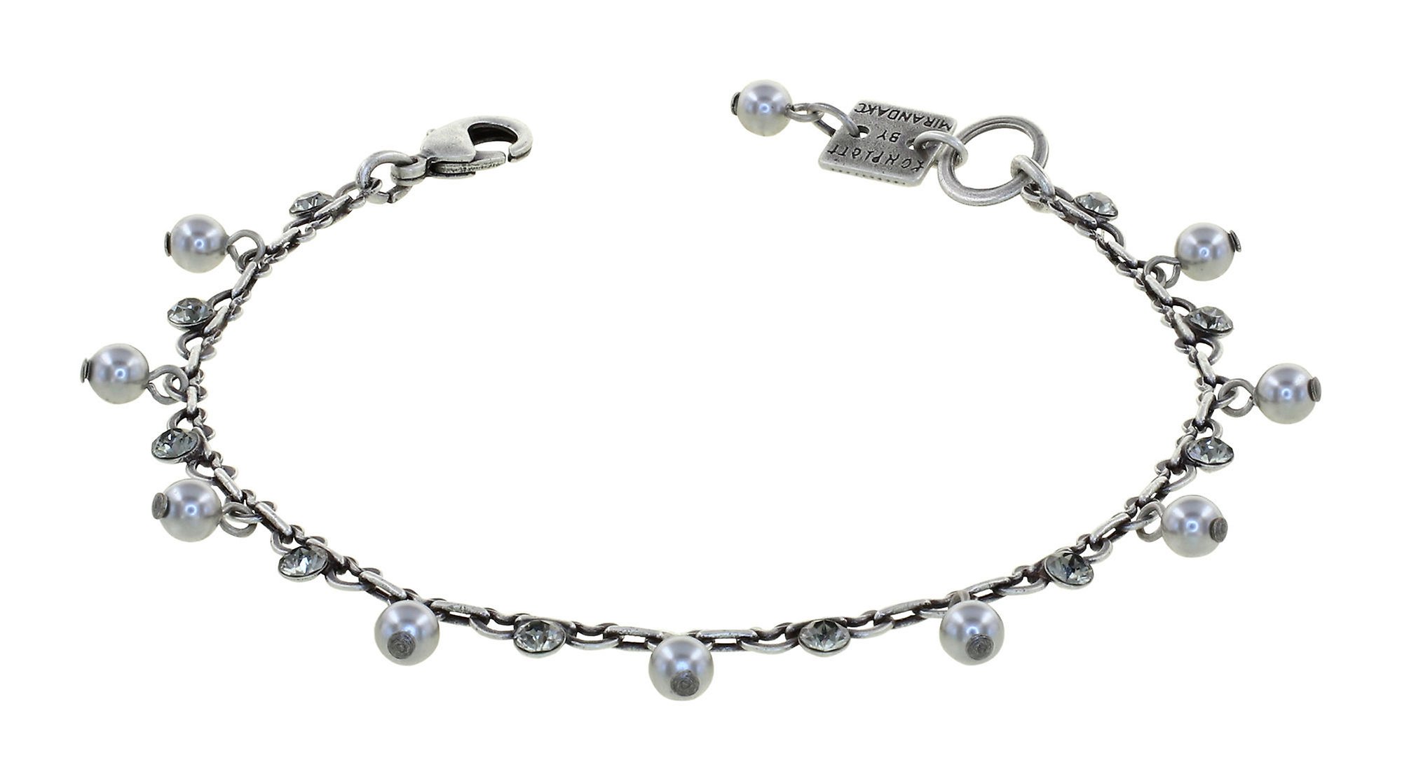 image for Bracelet Pearl Shadow Grey black diamond 