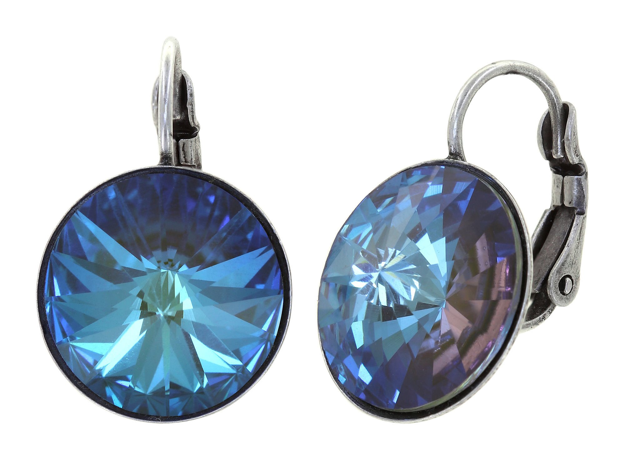 image pour Boucles d'oreilles Eurowire Rivoli Lila crystal army green d' lite 14mm