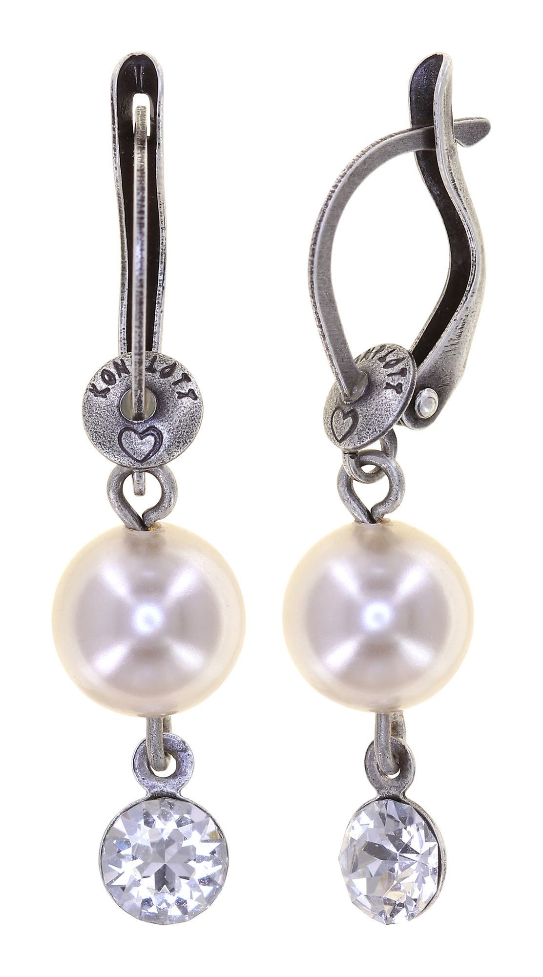 image pour Boucles d'oreilles pendantes Pearl Shadow Blanc crystal 