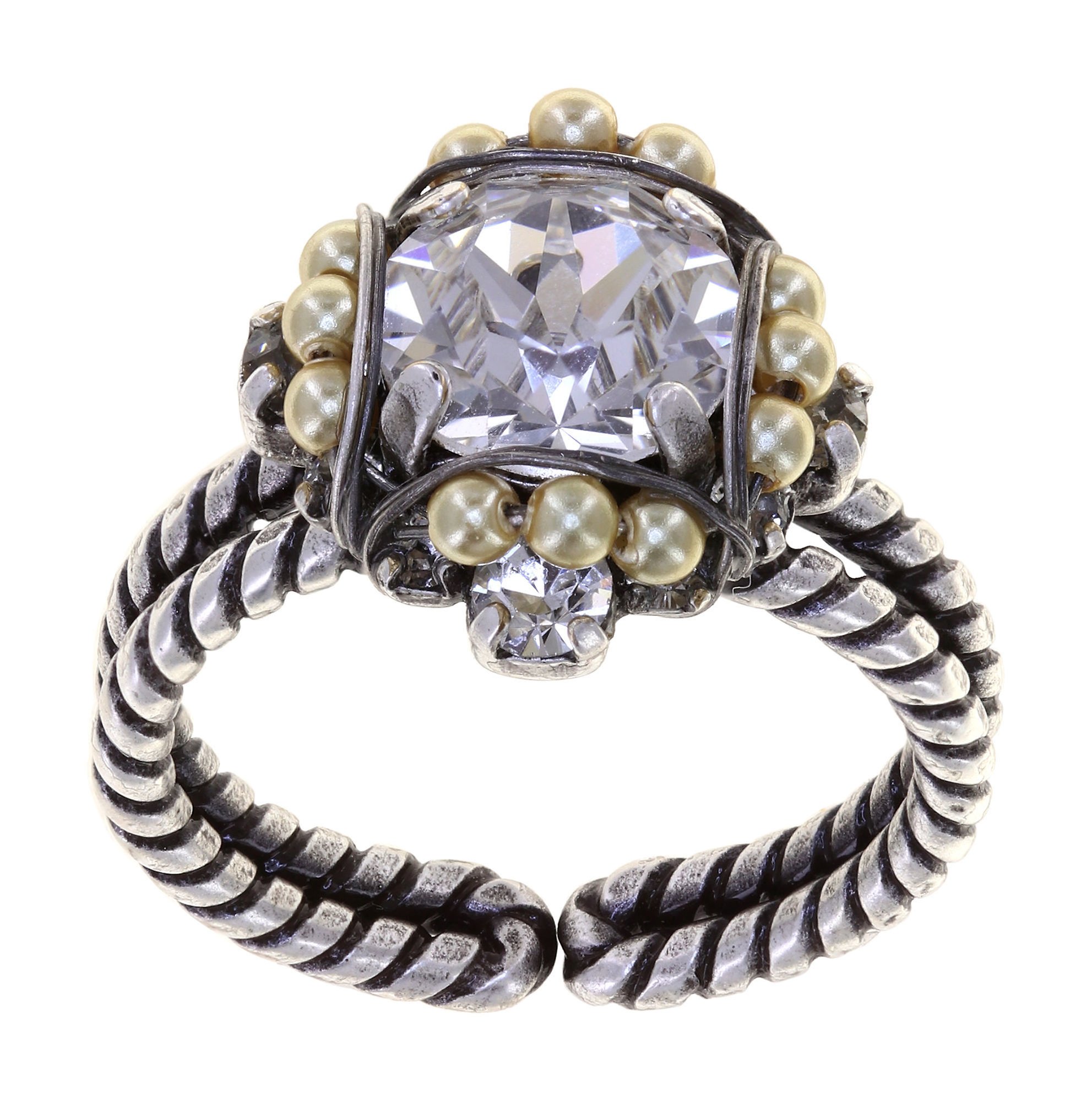 image pour Anneau Pearl Shadow Blanc crystal 