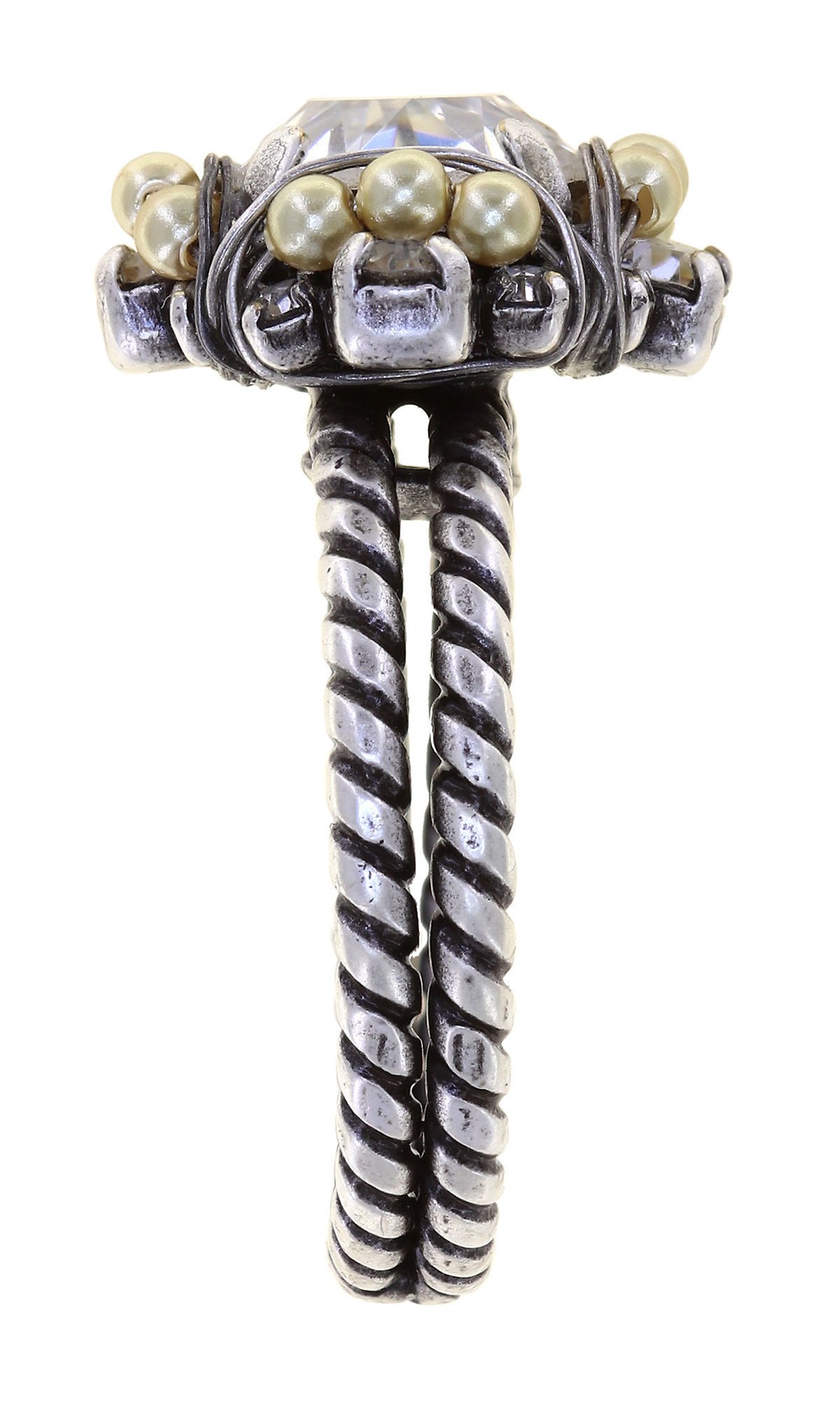 image for Ring Pearl Shadow White crystal 