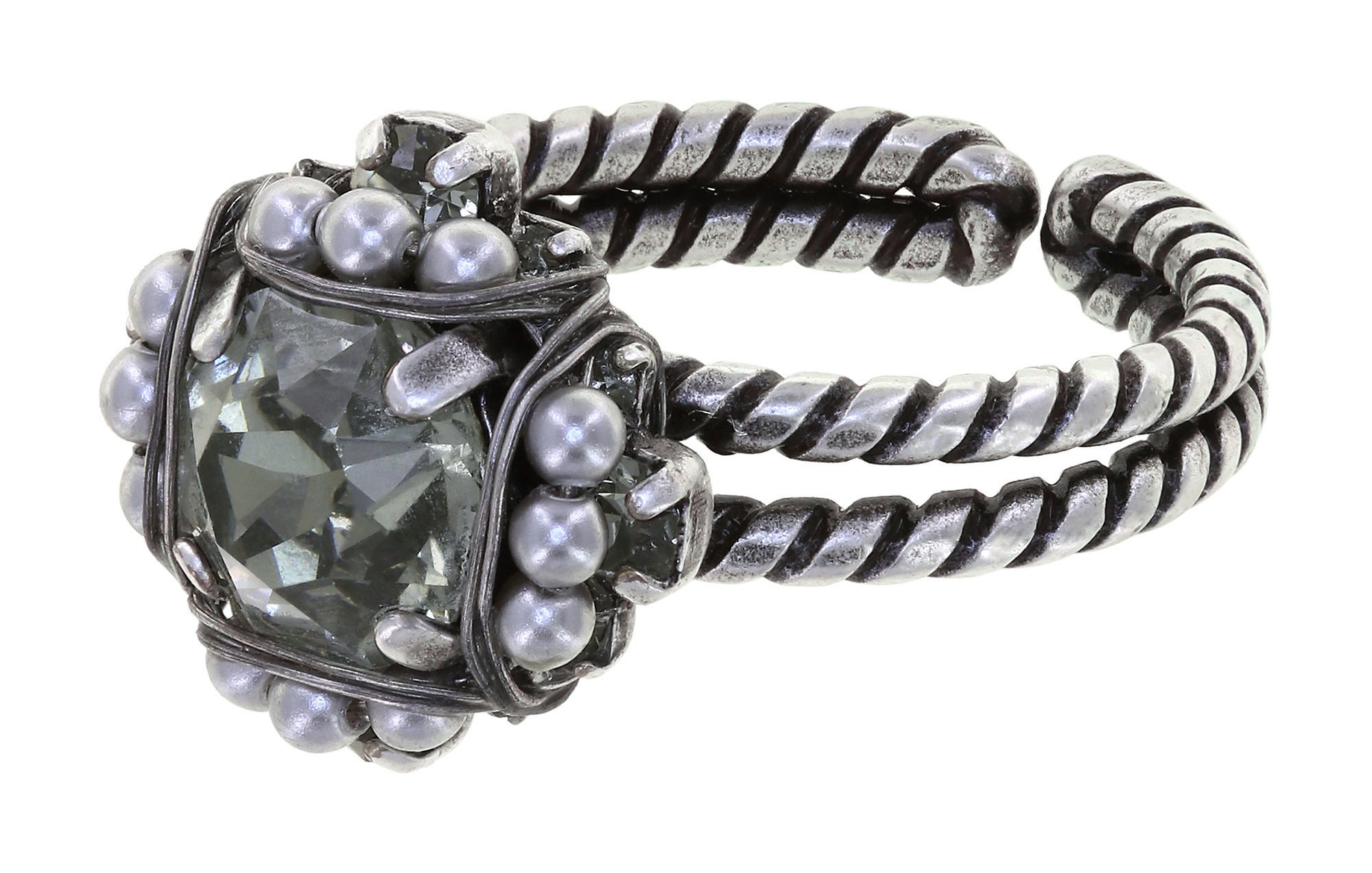 image pour Anneau Pearl Shadow Gris black diamond 