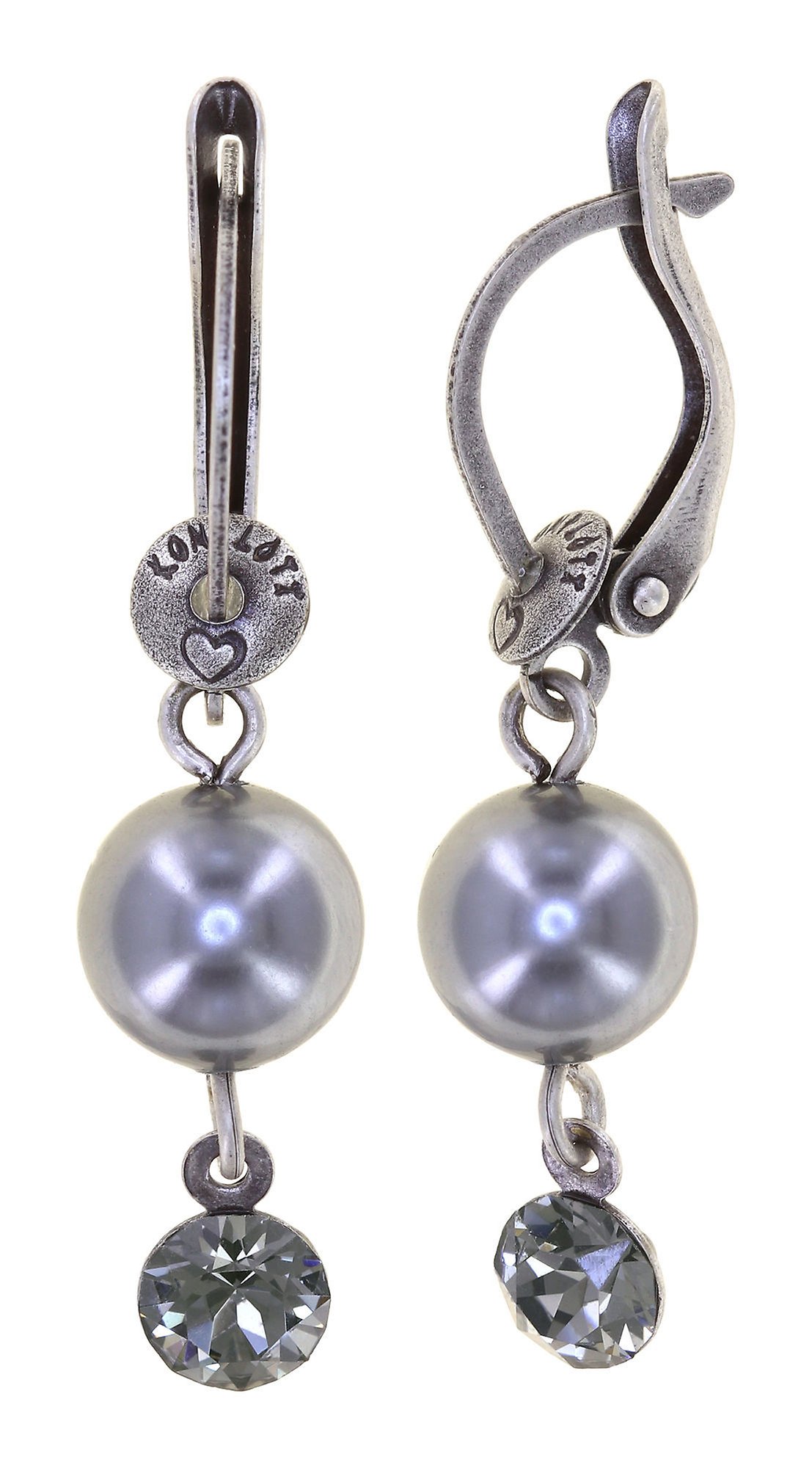image pour Boucles d'oreilles pendantes Pearl Shadow Gris black diamond 