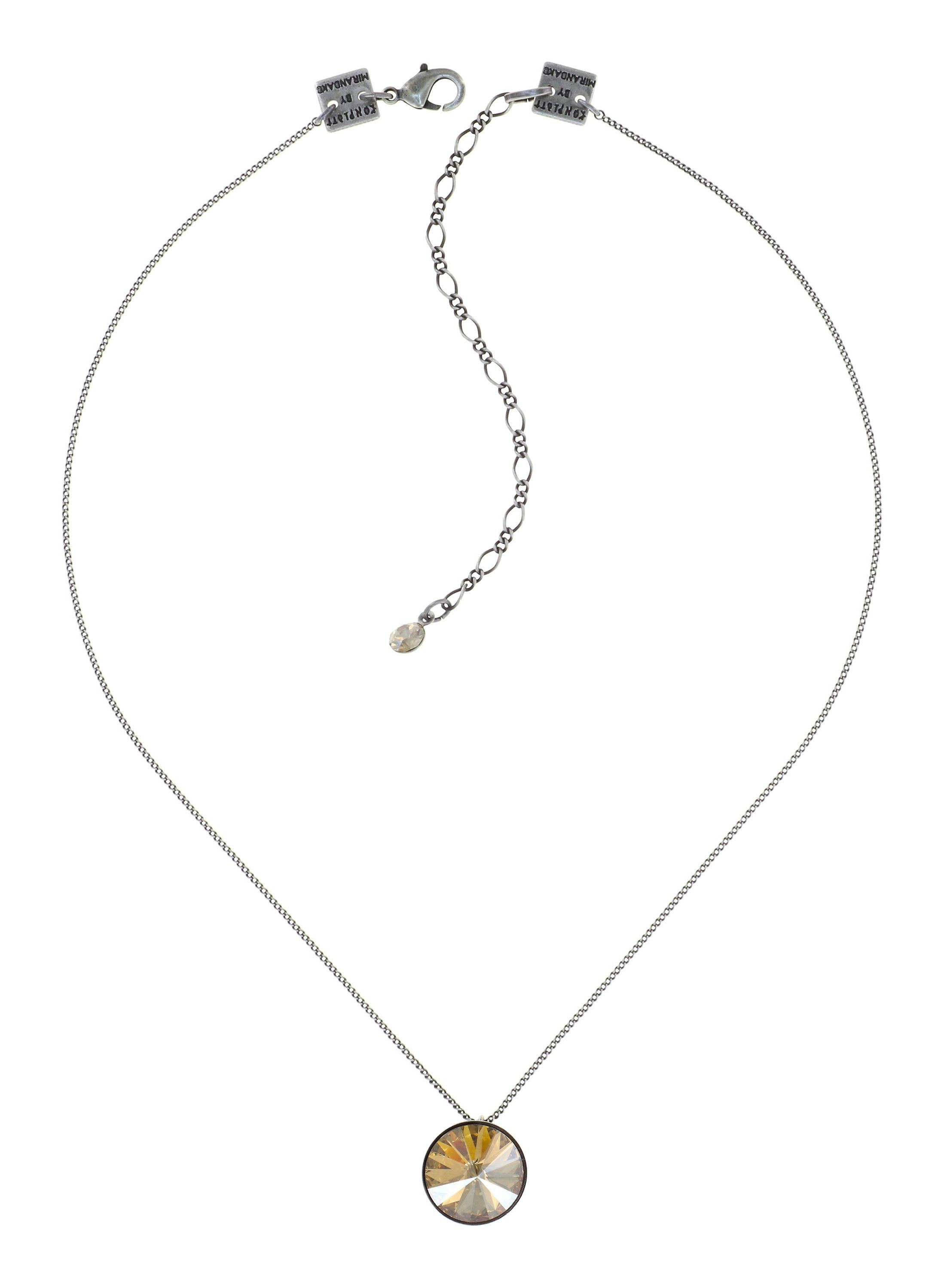 image pour Collier pendant Rivoli Beige crystal golden shadow 14mm