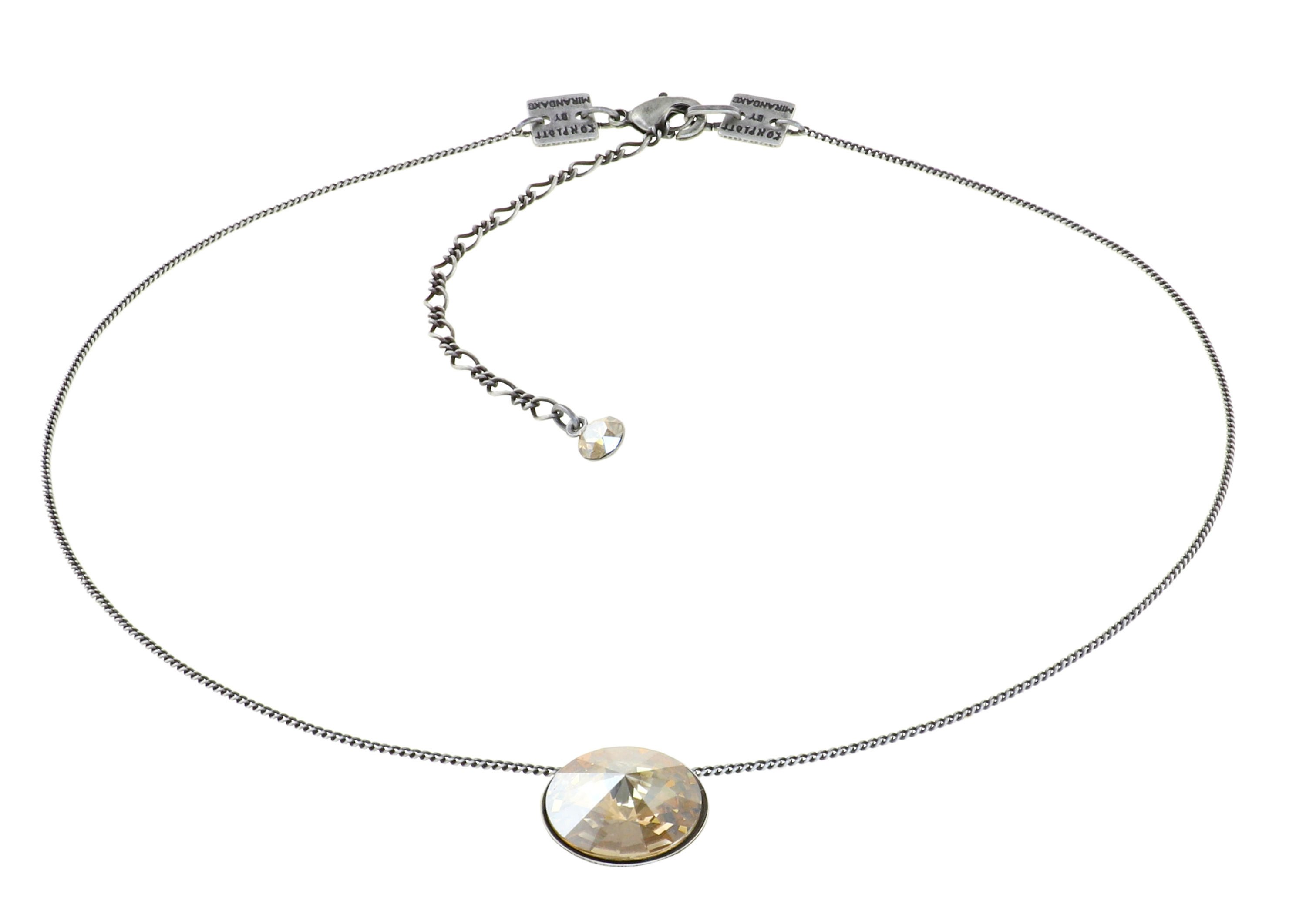 image for Necklace Pendant Rivoli Beige crystal golden shadow 14mm