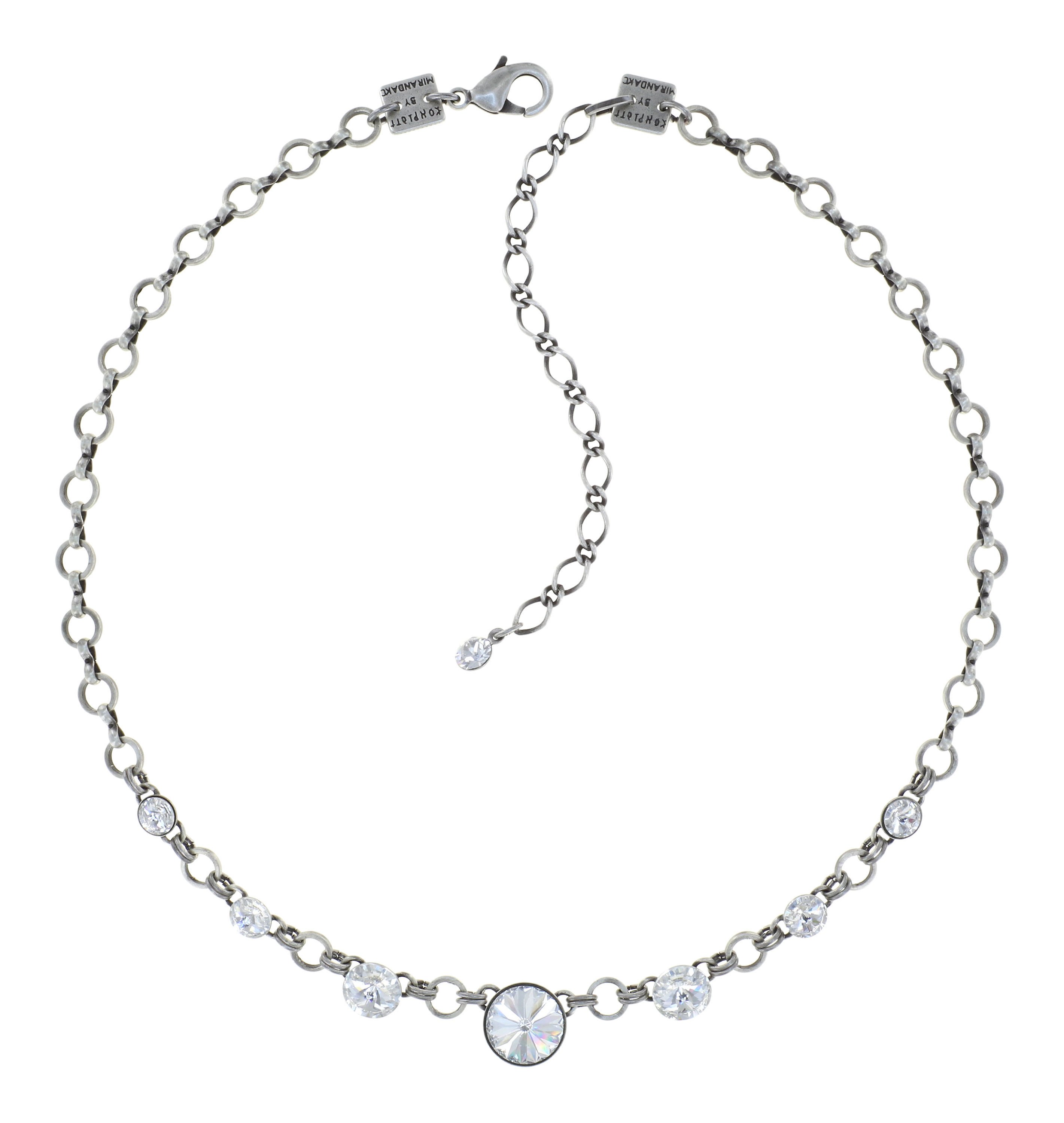 image for Necklace Rivoli White crystal 