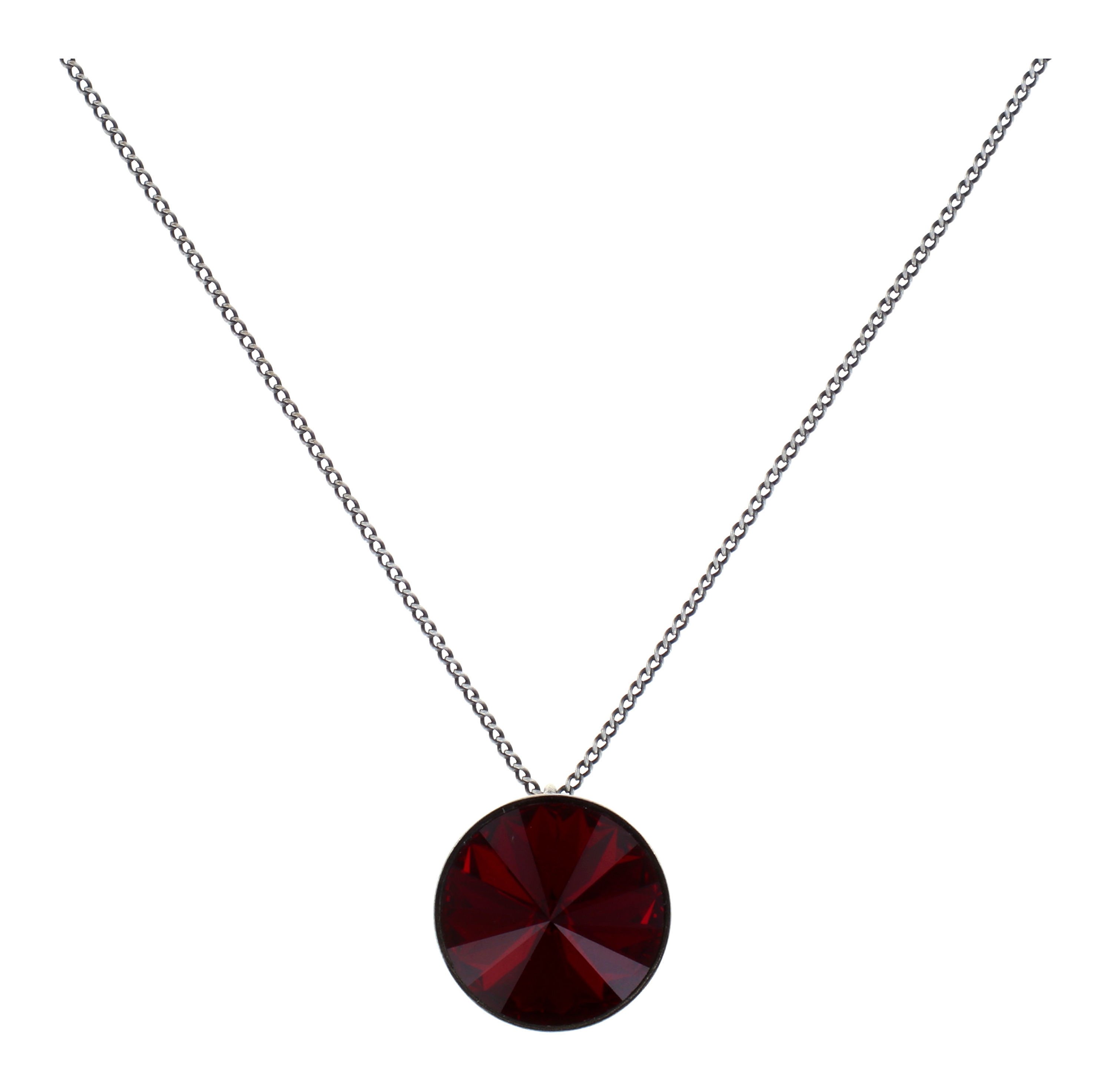 image for Necklace Pendant Rivoli Red siam 14mm