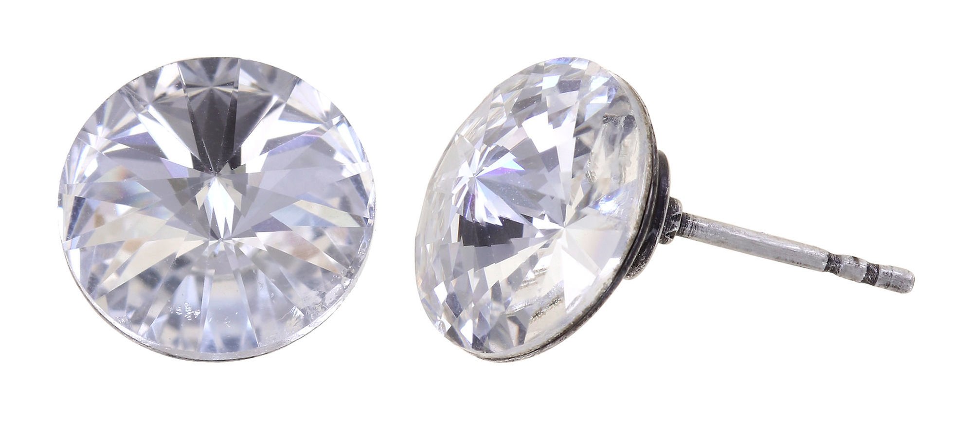 image for Earring Stud Rivoli White crystal 12 mm