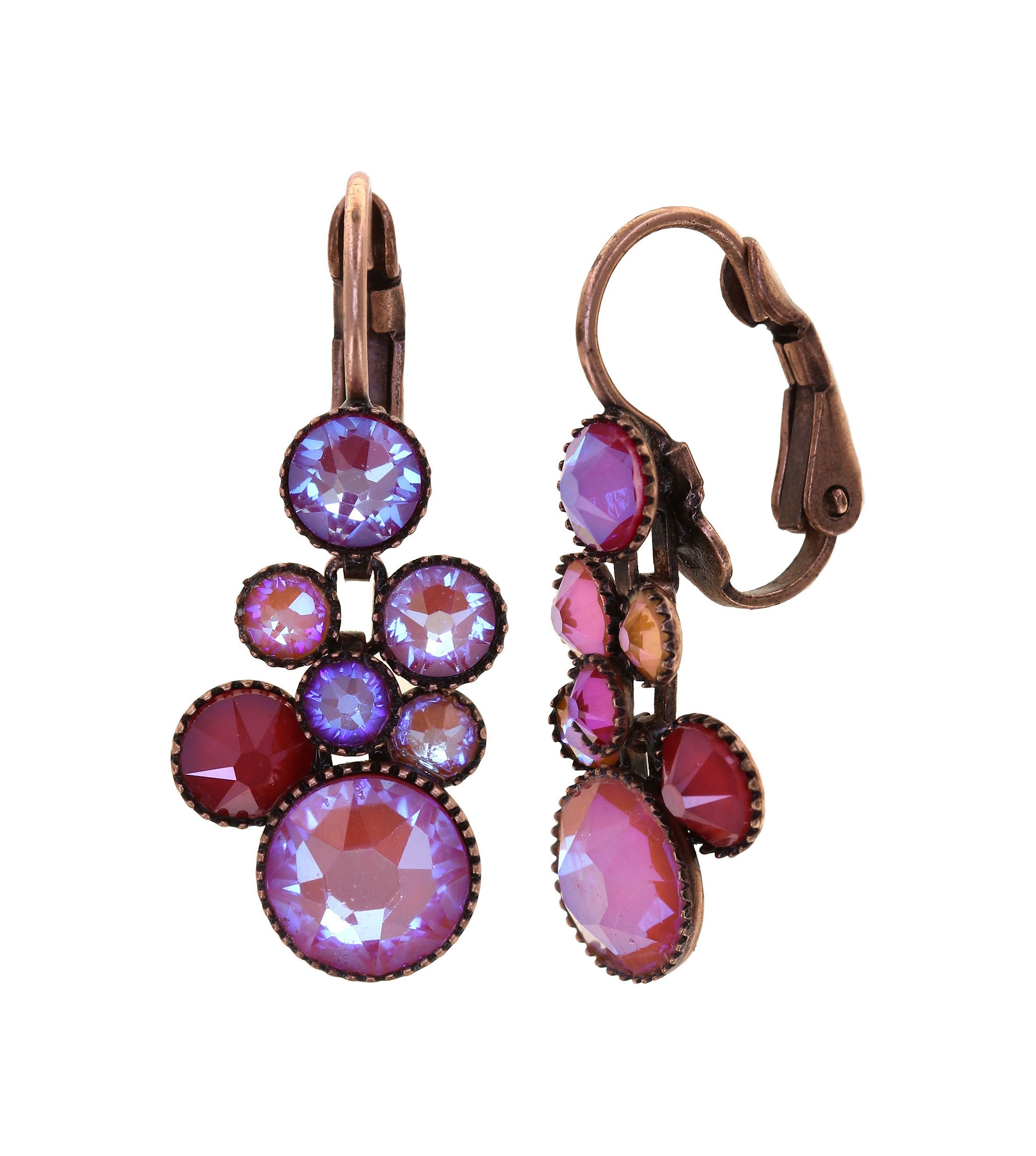 image pour Boucles d'oreilles Eurowire pendantes Water Cascade Pastèque coralline 