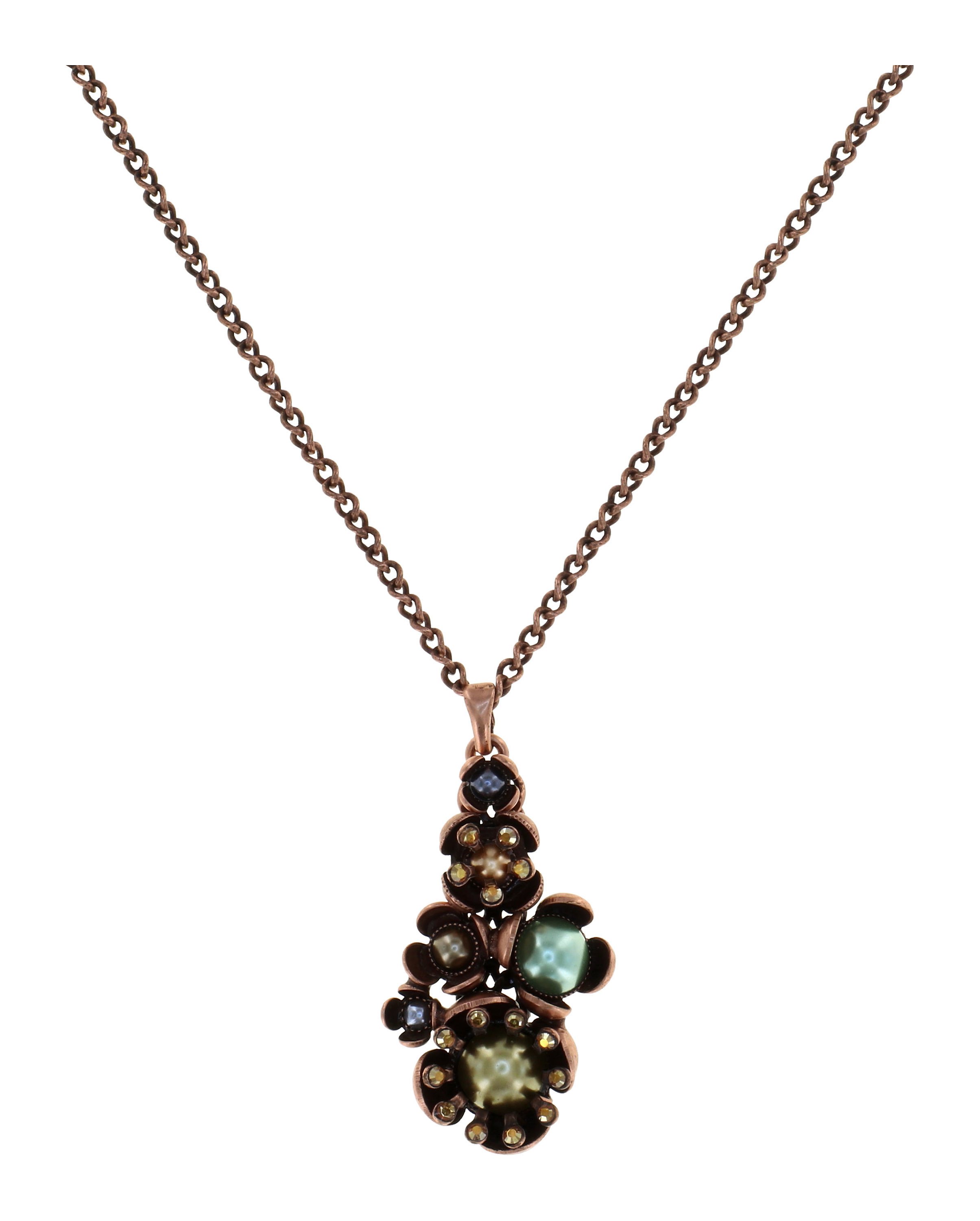 image for Necklace Pendant Where the Lilac Bloom Soft Touch green/brown 
