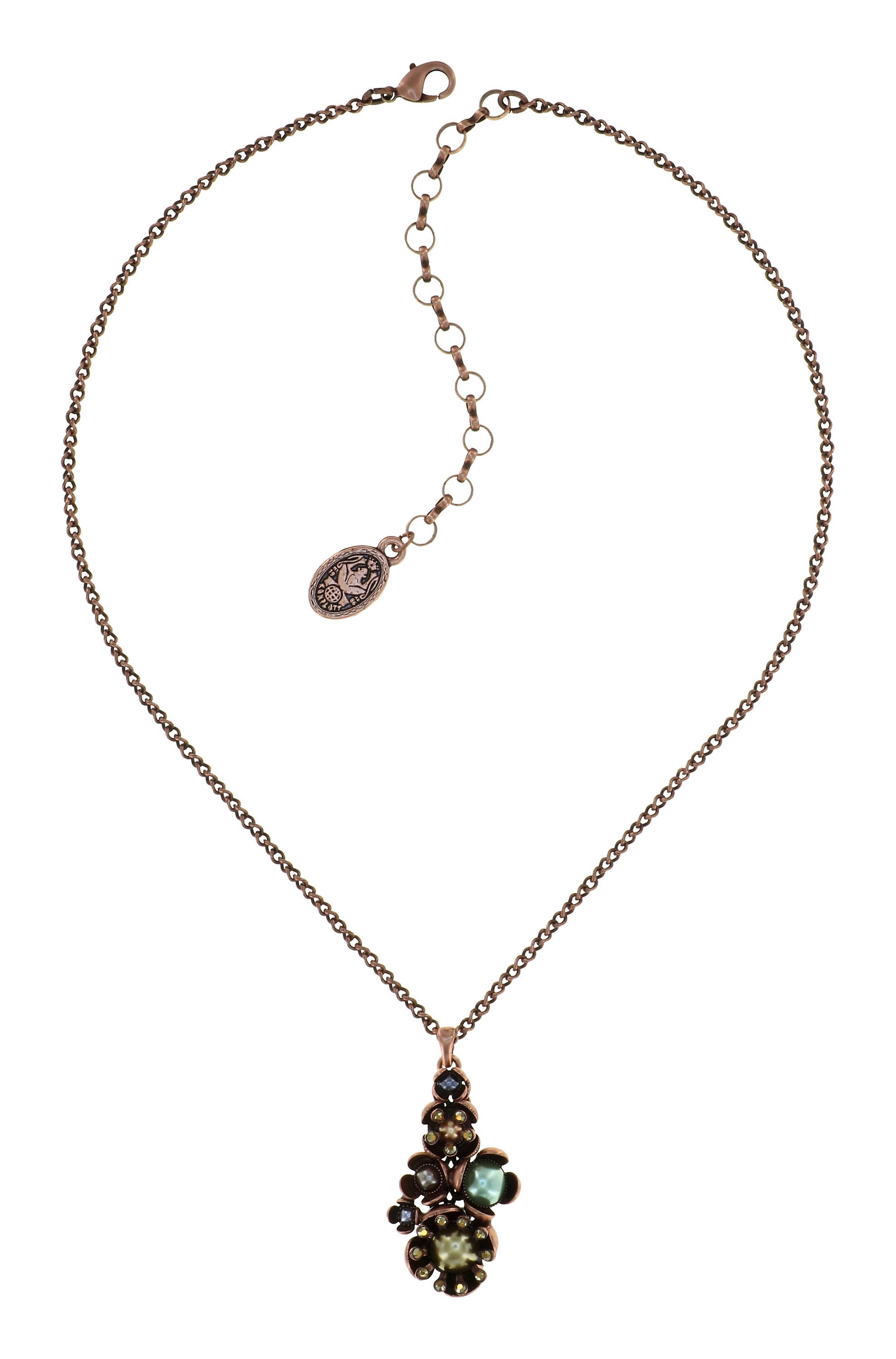 image for Necklace Pendant Where the Lilac Bloom Soft Touch green/brown 