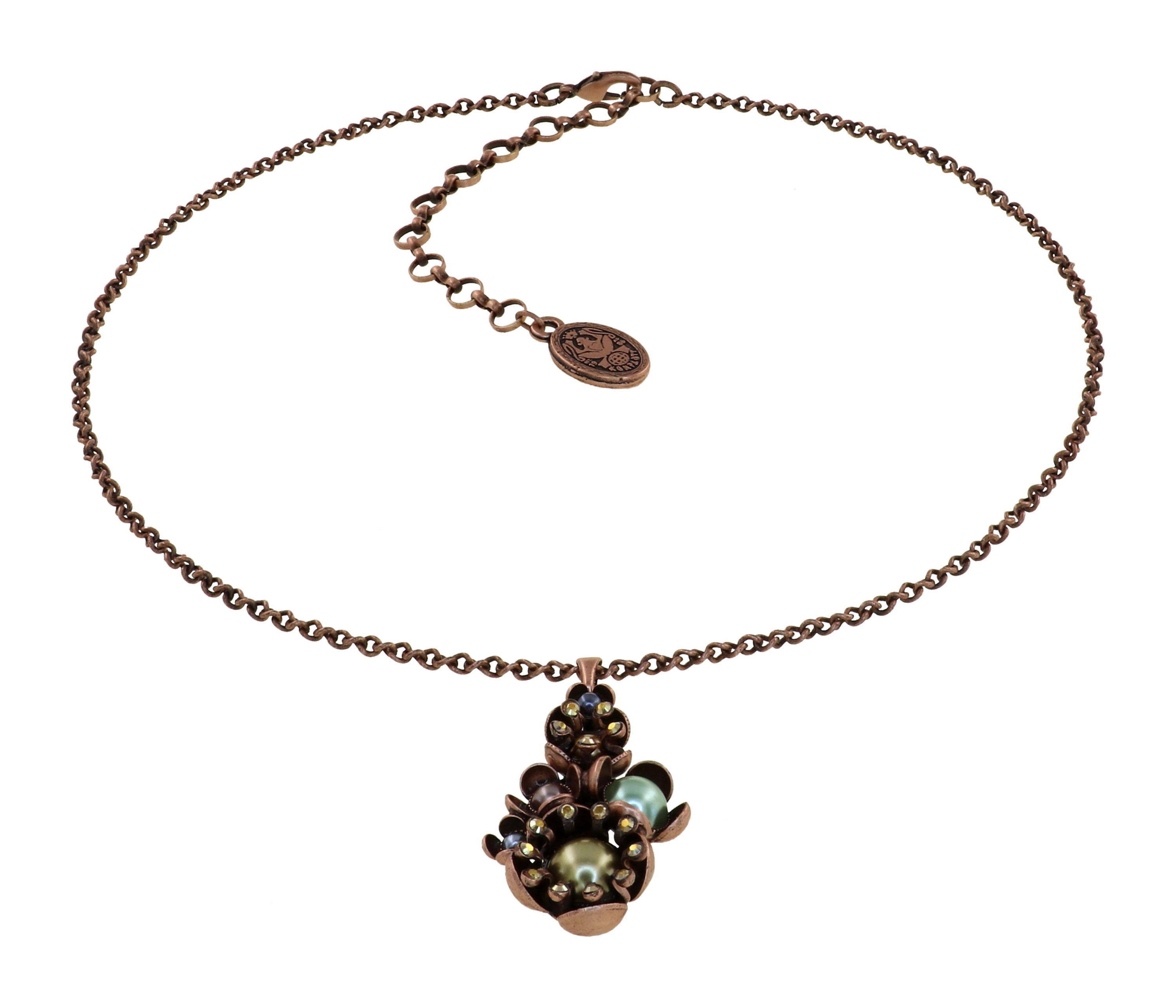 image for Necklace Pendant Where the Lilac Bloom Soft Touch green/brown 