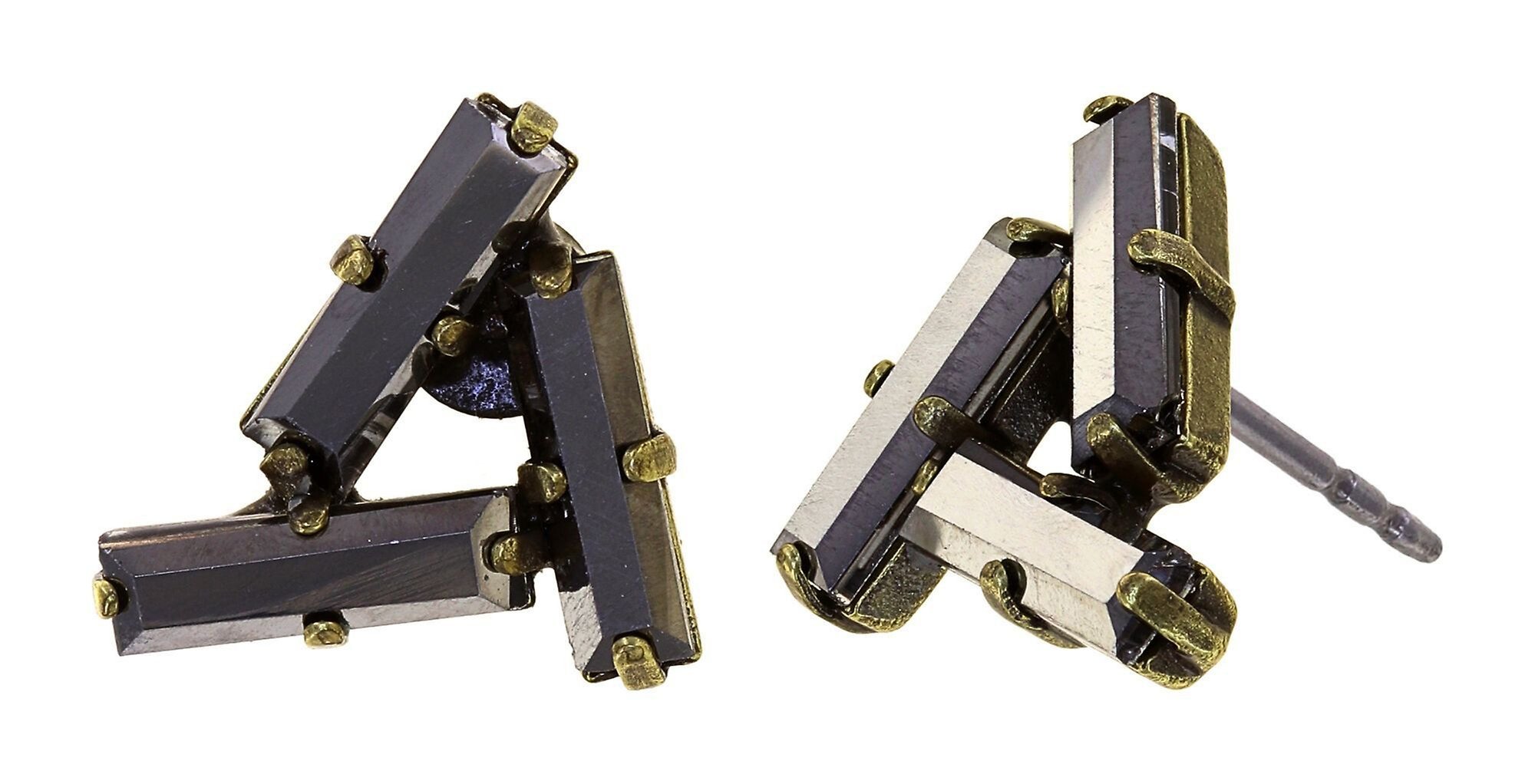 Bild für Ohrstecker Jumping Baguette Schattenlicht grau 