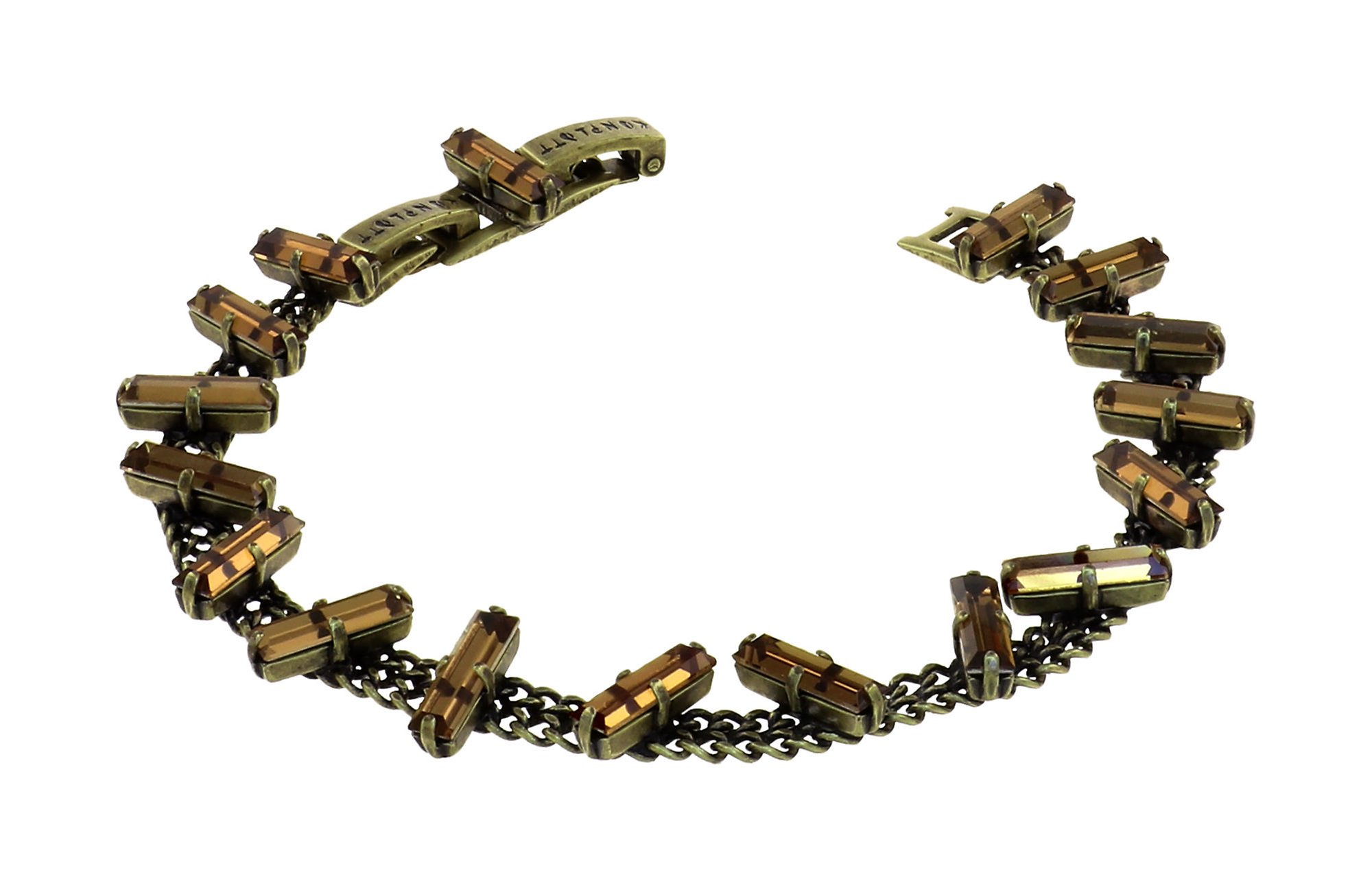 image pour Bracelet Jumping Baguette Or Le Plus Foncé Brown 