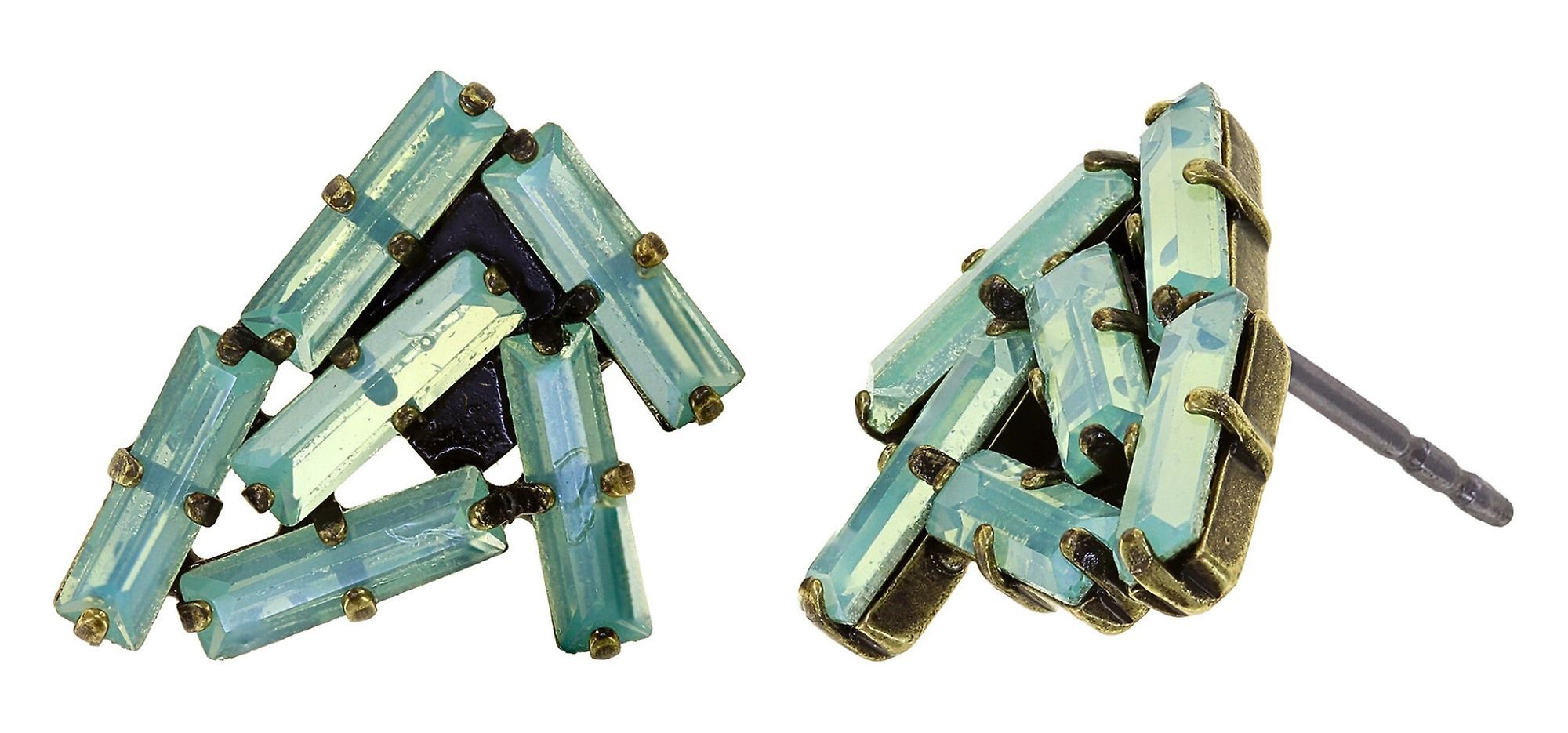 image pour Clou d'oreille Jumping Baguette Vert Opale Green 