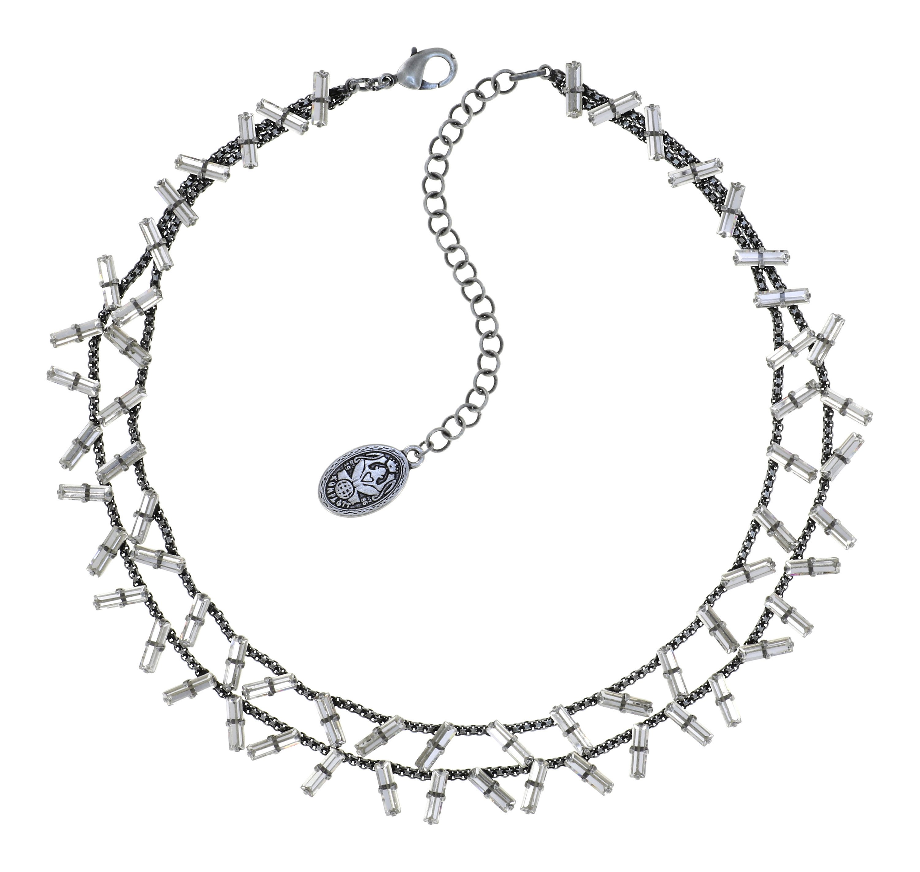 Bild für Halskette Jumping Baguette Kristallweiß Weiß 