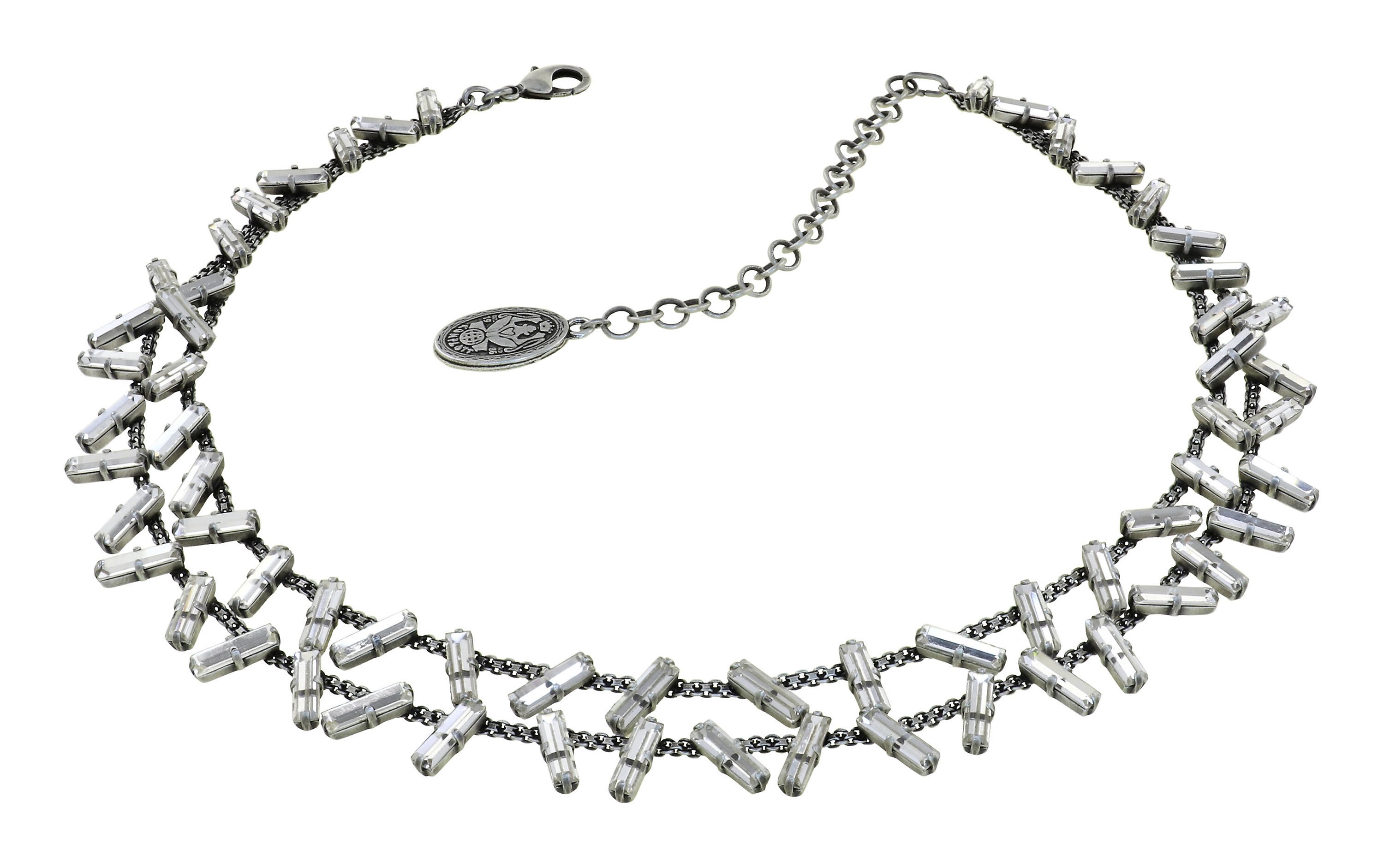 Bild für Halskette Jumping Baguette Kristallweiß Weiß 