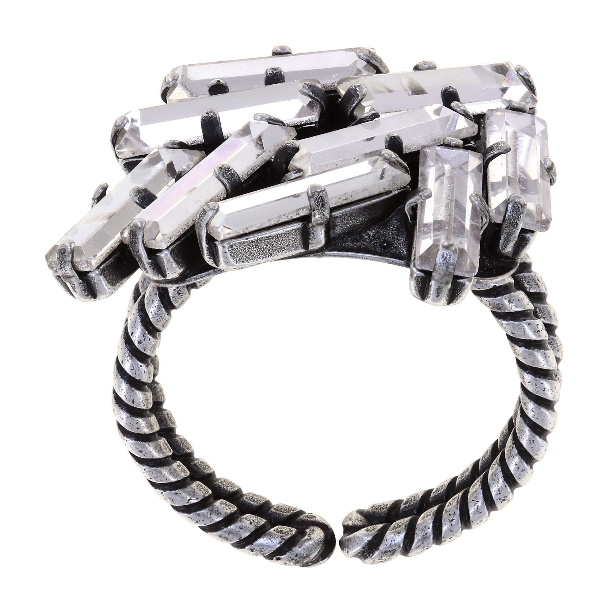 image for Ring Jumping Baguette Crystal White white 