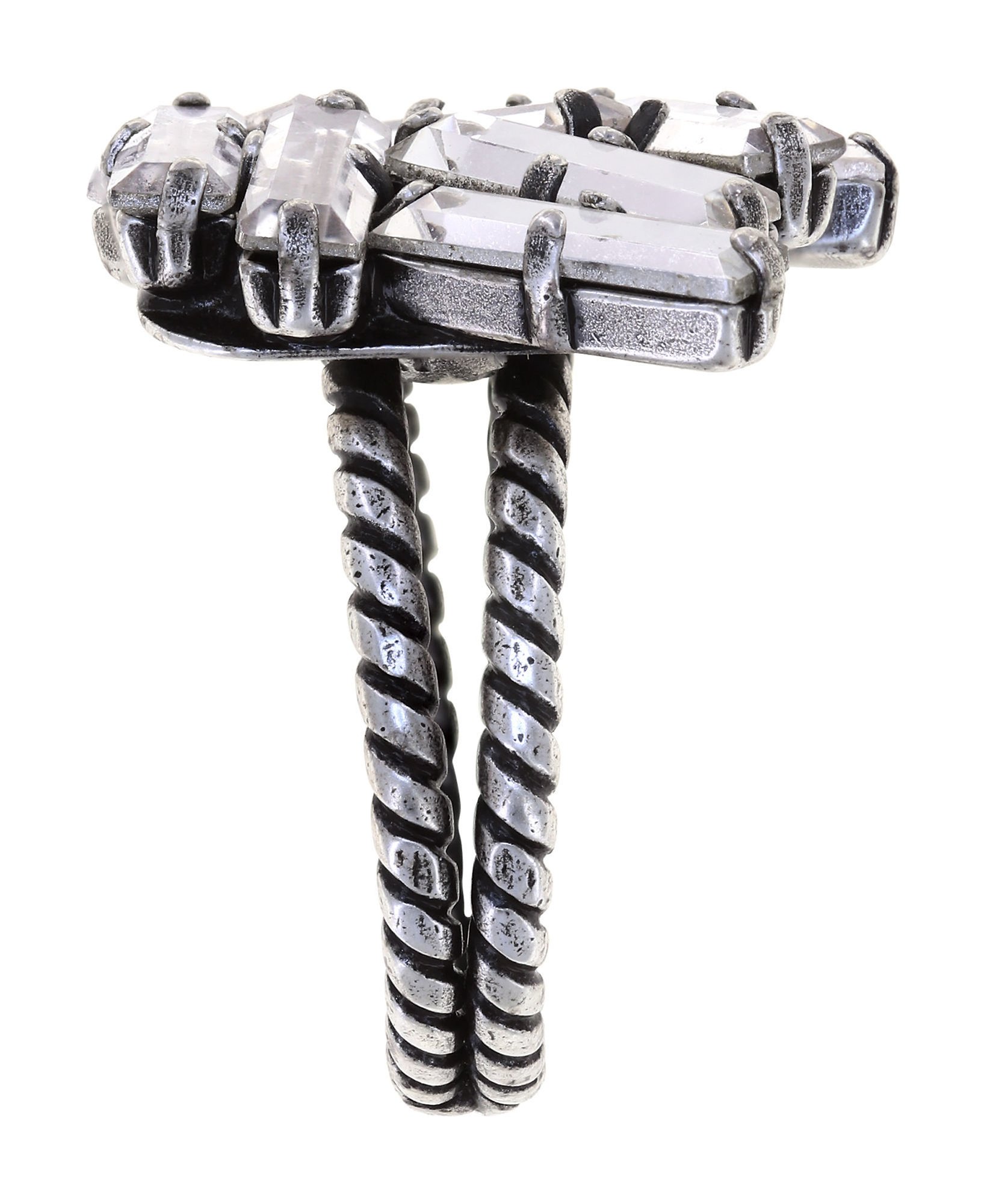 image for Ring Jumping Baguette Crystal White white 