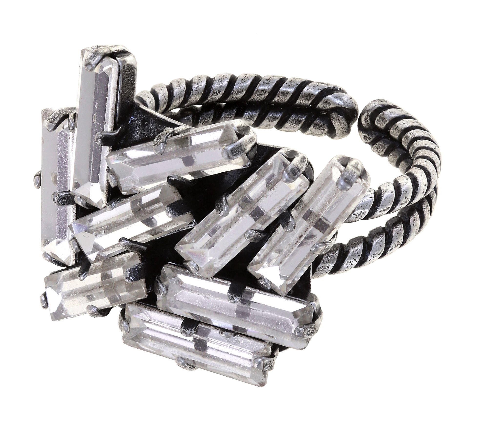 image for Ring Jumping Baguette Crystal White white 