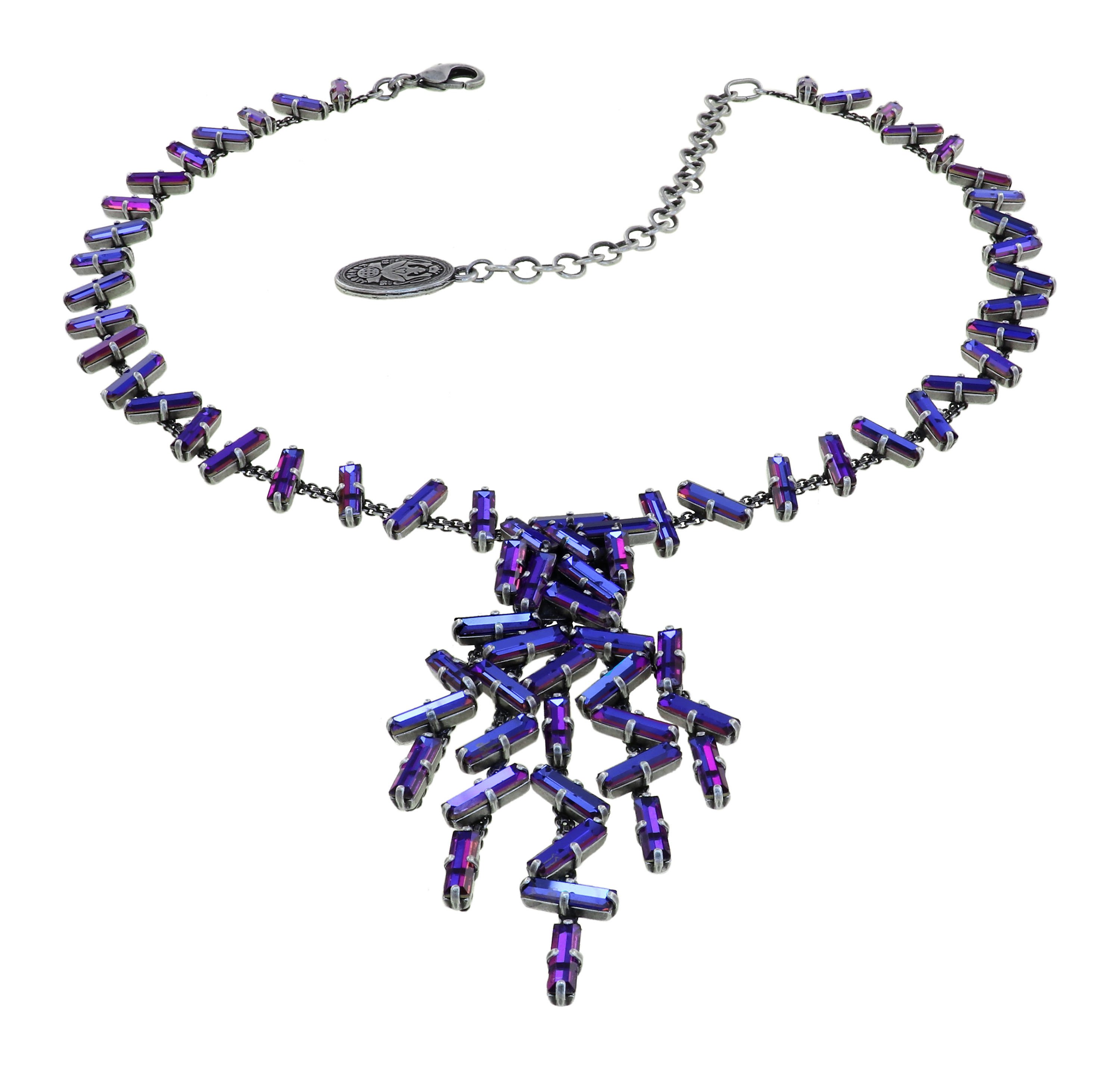 image for Necklace Jumping Baguette Fire Violet pink/lila 