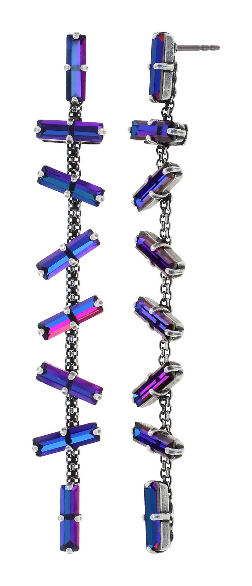 Bild für Ohrstecker baumelnd Jumping Baguette Feuer Violett Pink / lila 