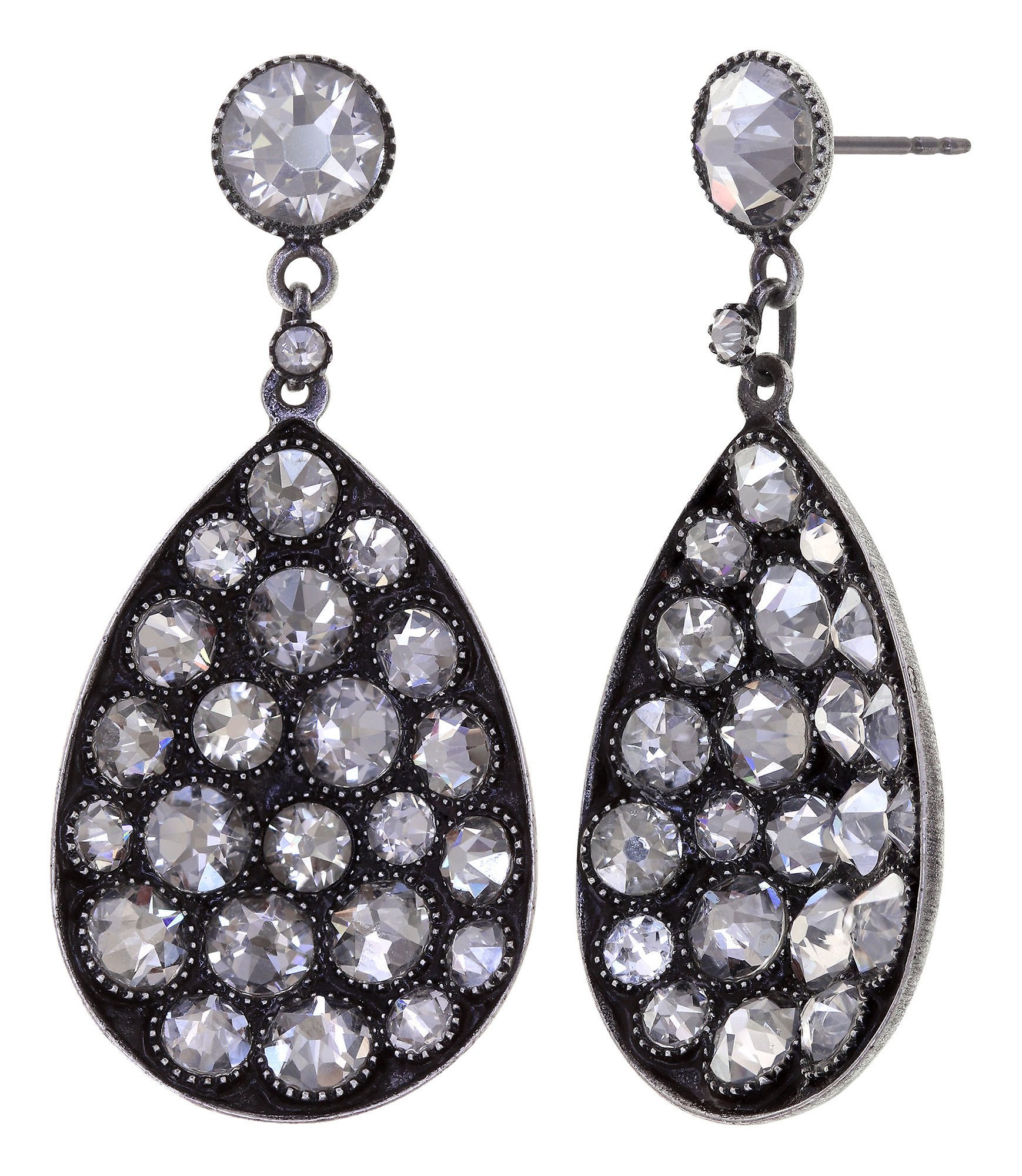 image for Earring Stud Dangling Tears of Joy White Shine white size L