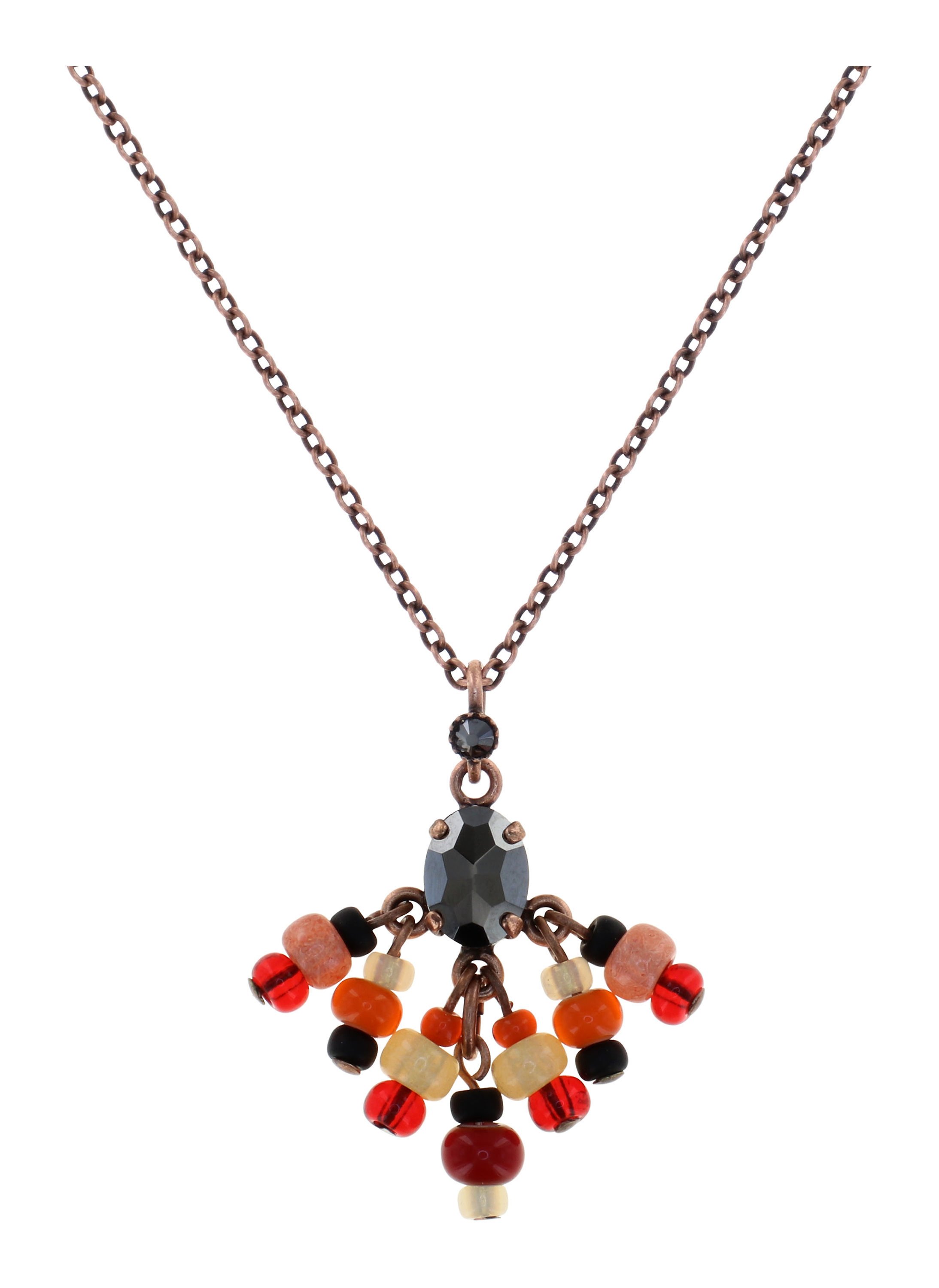 image for Necklace Pendant Hippie Earthy Spice black/red 