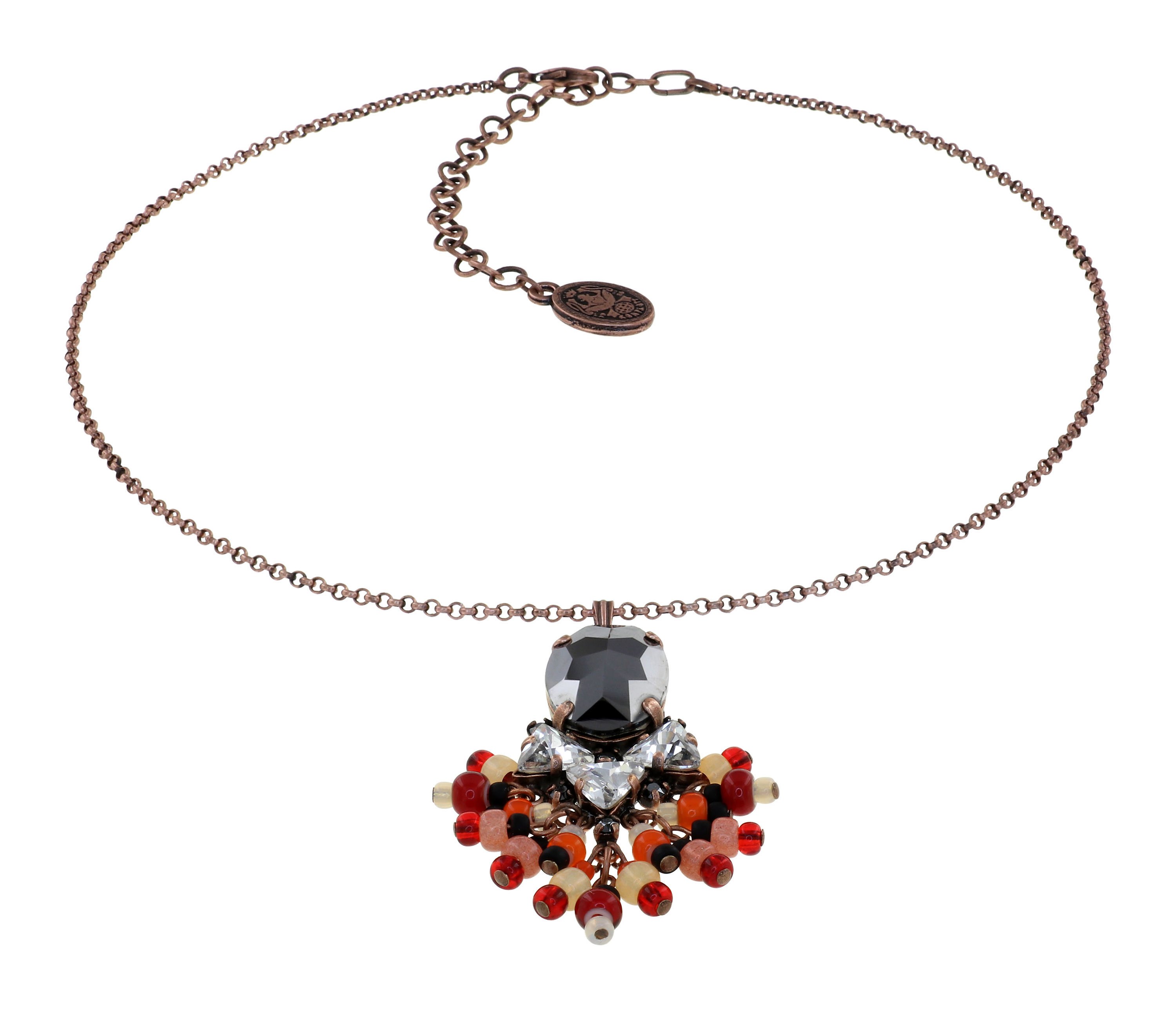 image for Necklace Pendant Hippie Earthy Spice black/red 