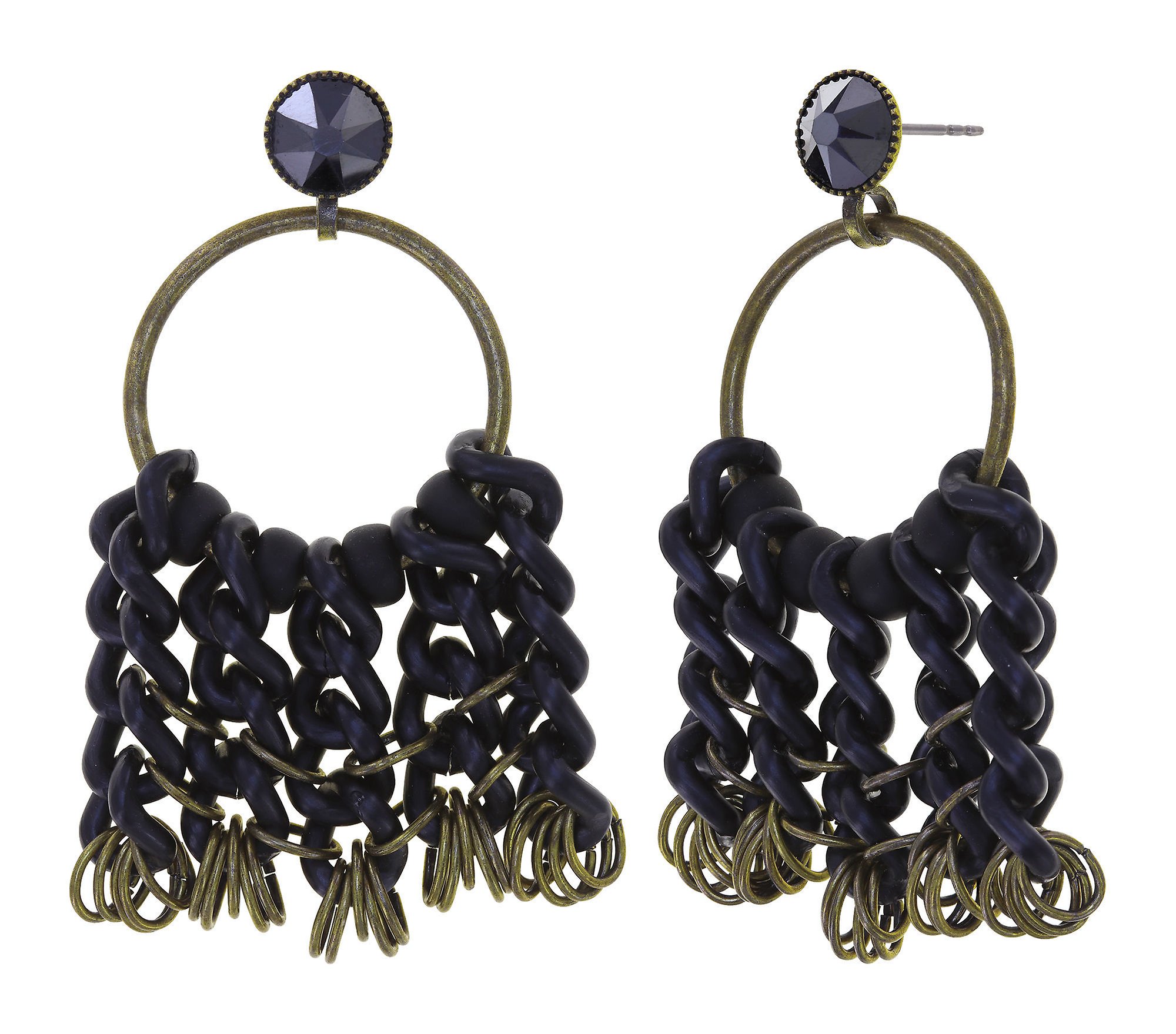 image pour Clou d'oreille pendant Unchained Noir  