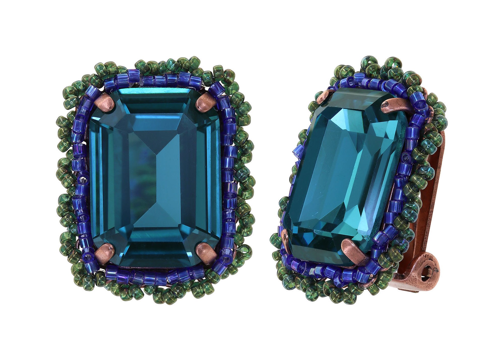 image pour Boucles d'oreilles Clip African Glam Aigue-Marine Foncé Blue size M