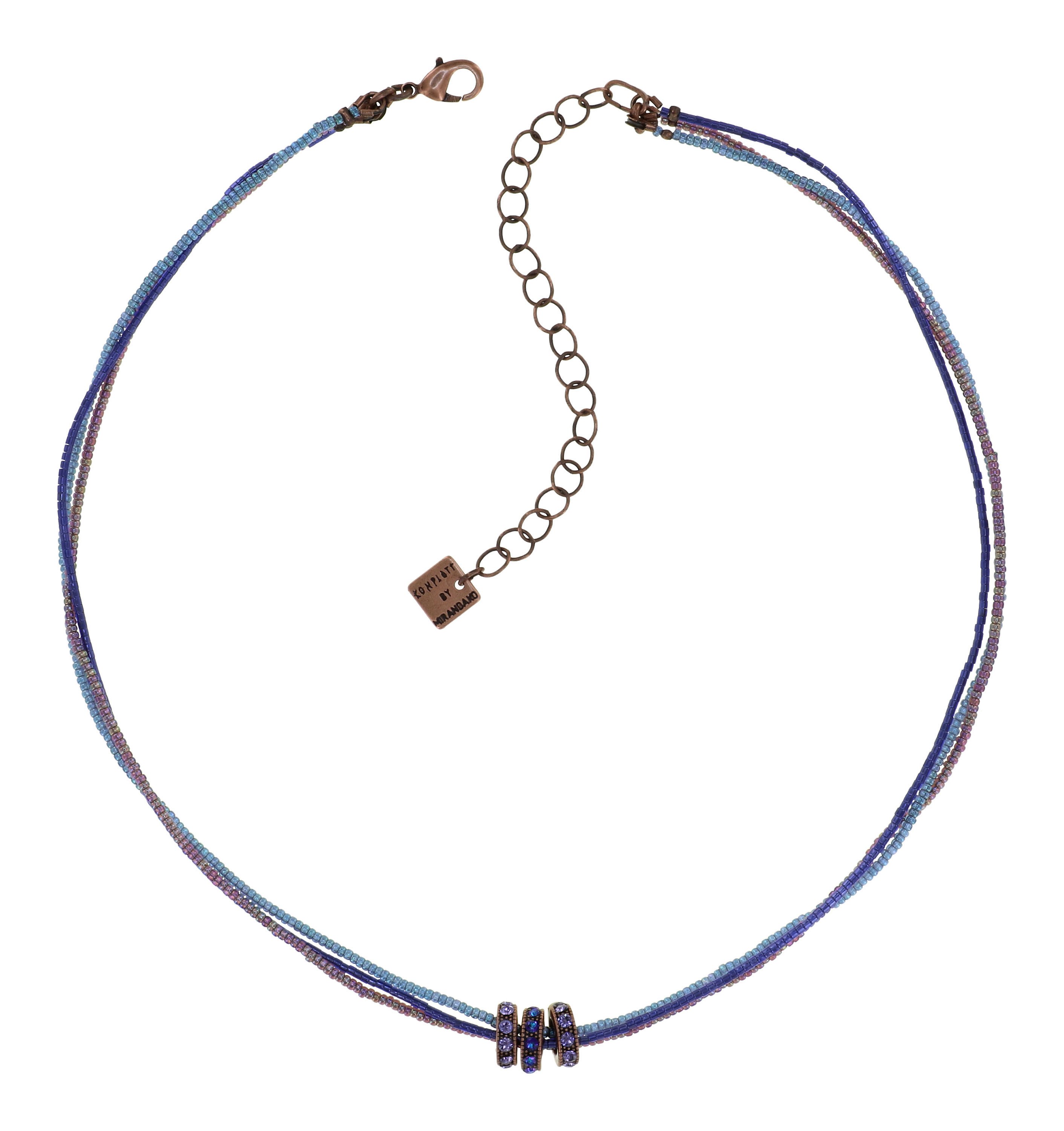 image for Necklace African Glam Dark Aquamarine Blue 