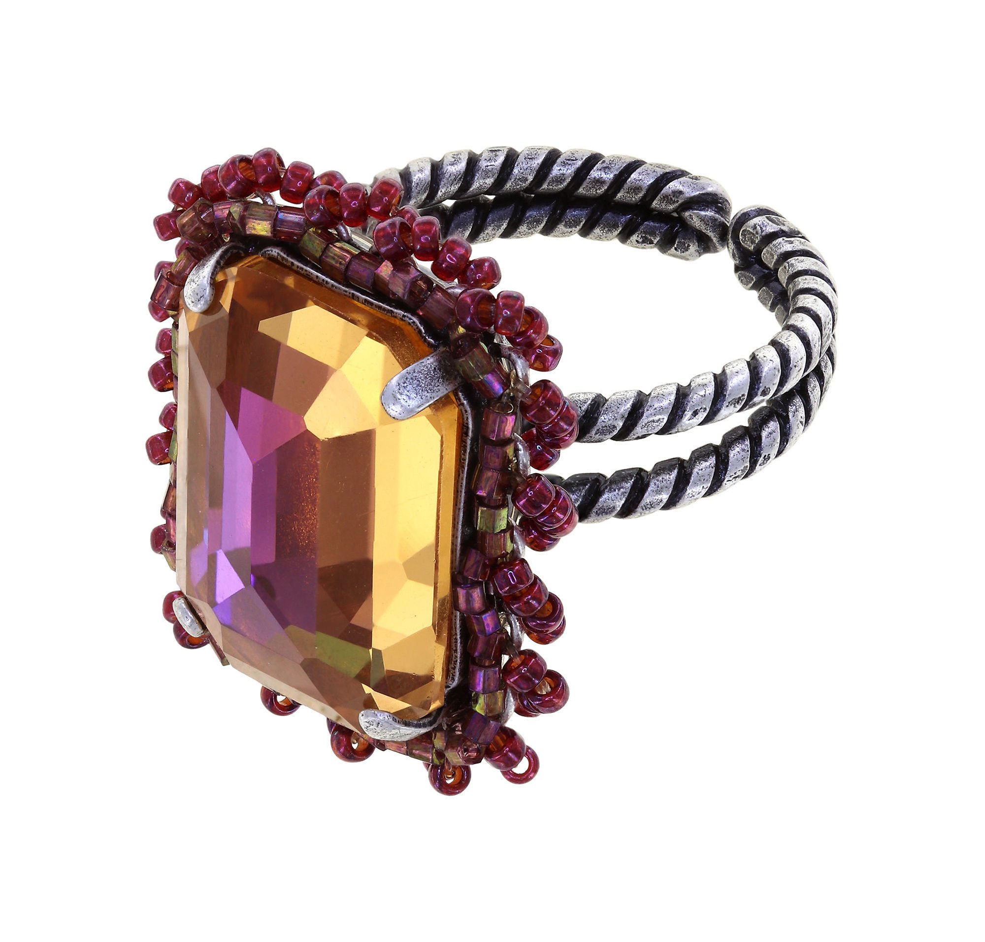 image for Ring African Glam Soft Rosalind Pink Brown size M