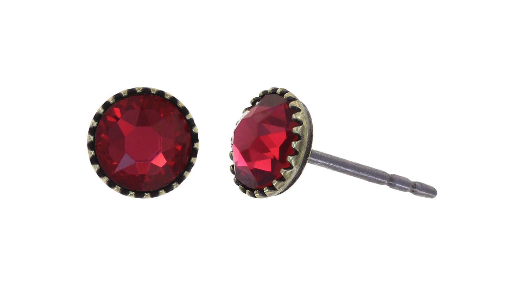 image pour Clou d'oreille plat Black Jack Rouge scarlet SS 20