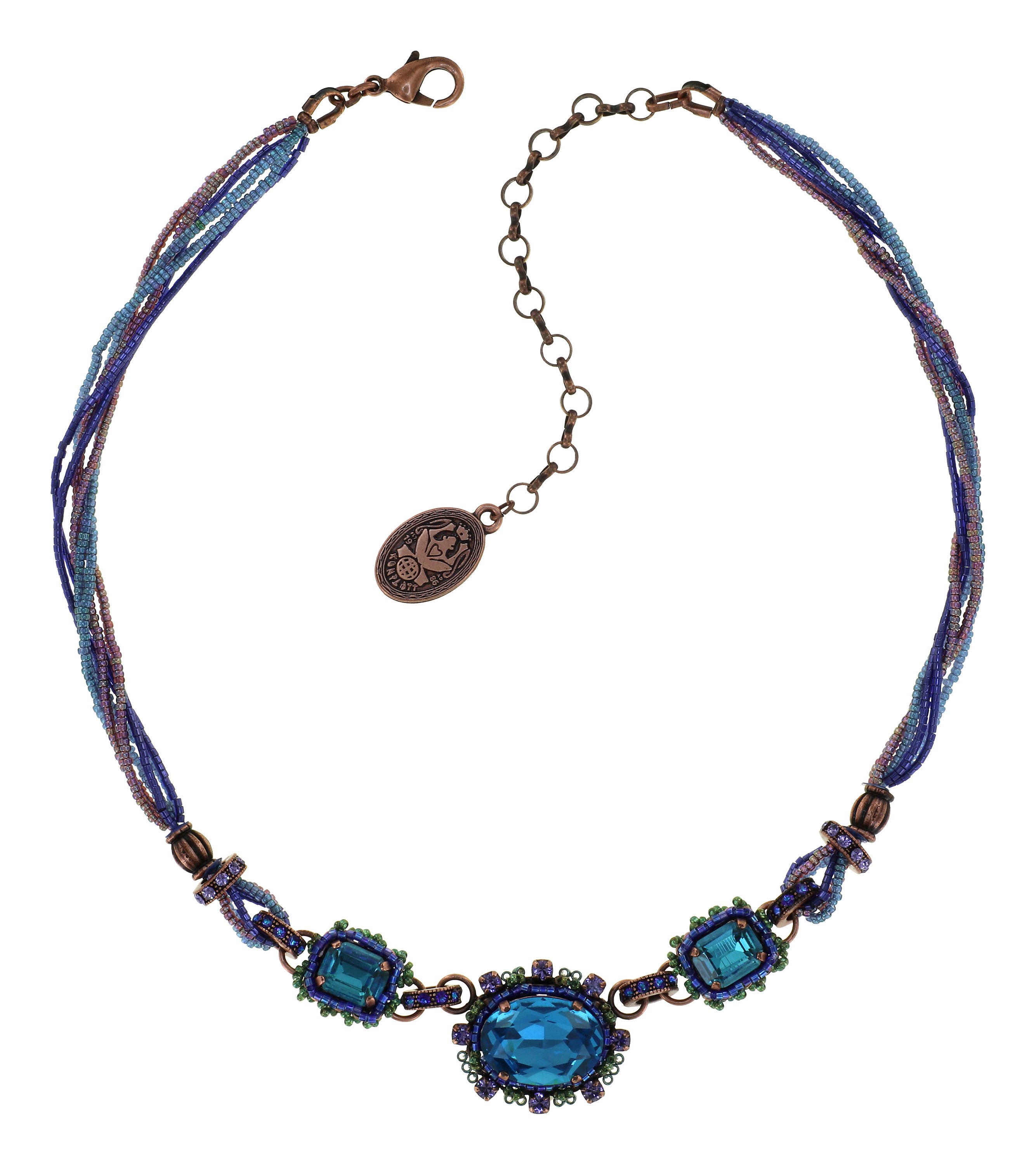 image pour Collier African Glam Aigue-Marine Foncé Blue size L