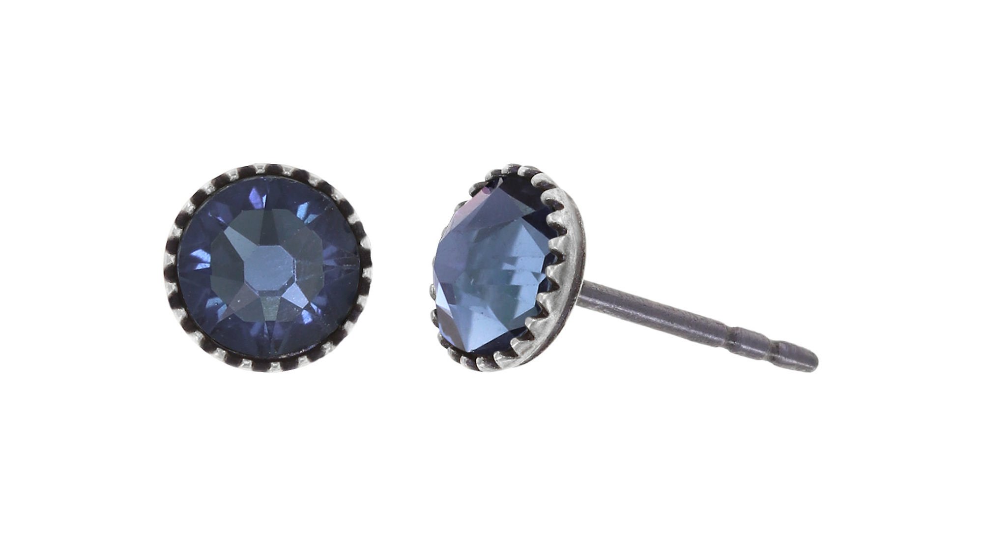 Bild für Ohrstecker flach Black Jack Blau Montana SS 20