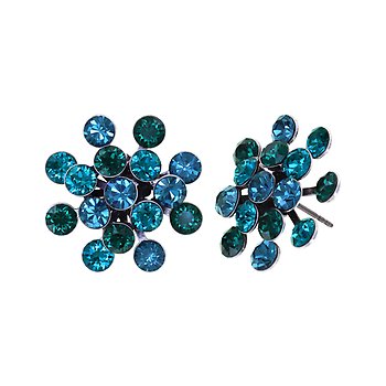 image pour Earring stud Magic Fireball Emerald Blue blue/green Classic Size (21mm Ø)