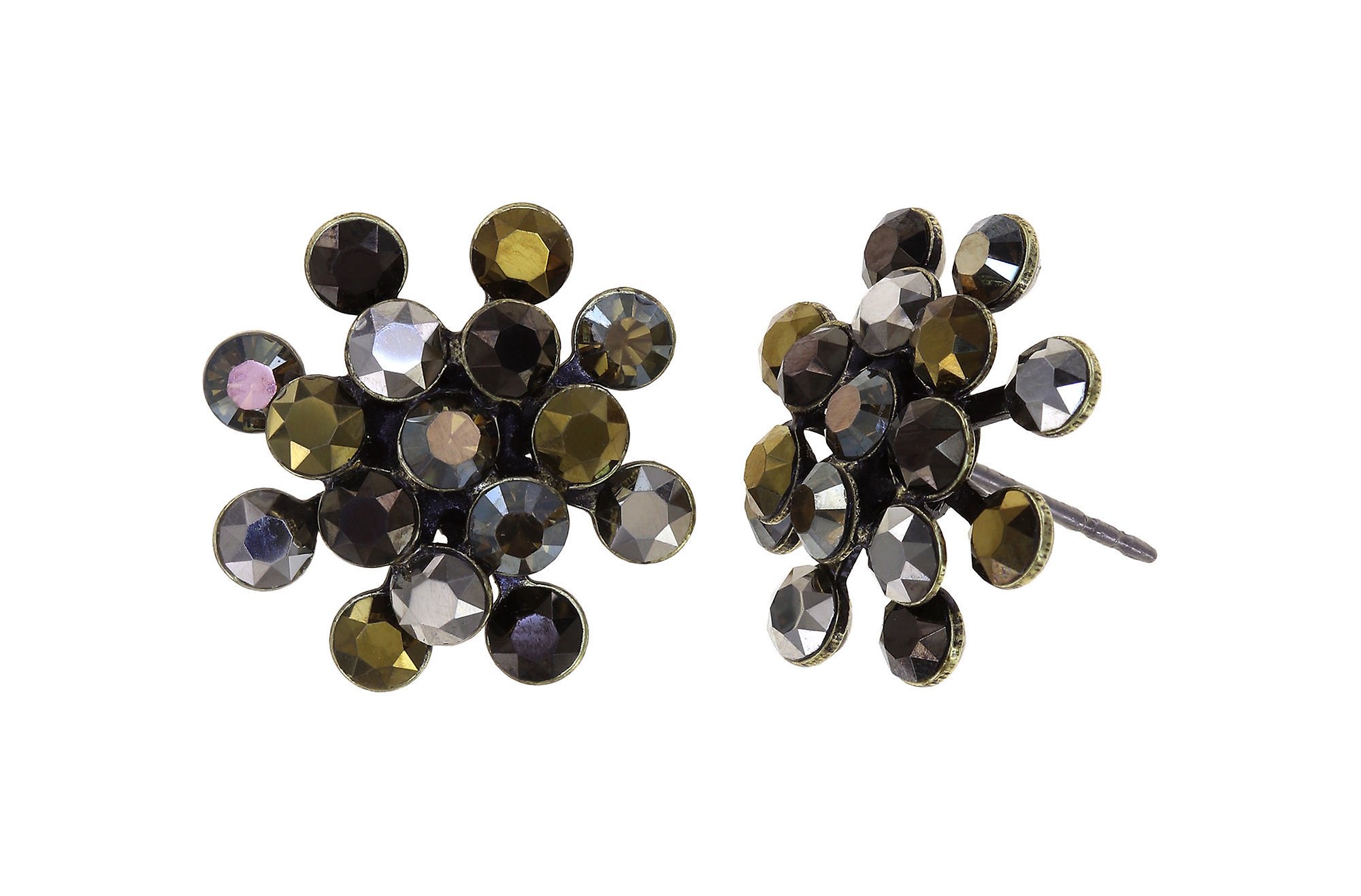 image for Earring Stud Magic Fireball Antique Golds dark brown mini