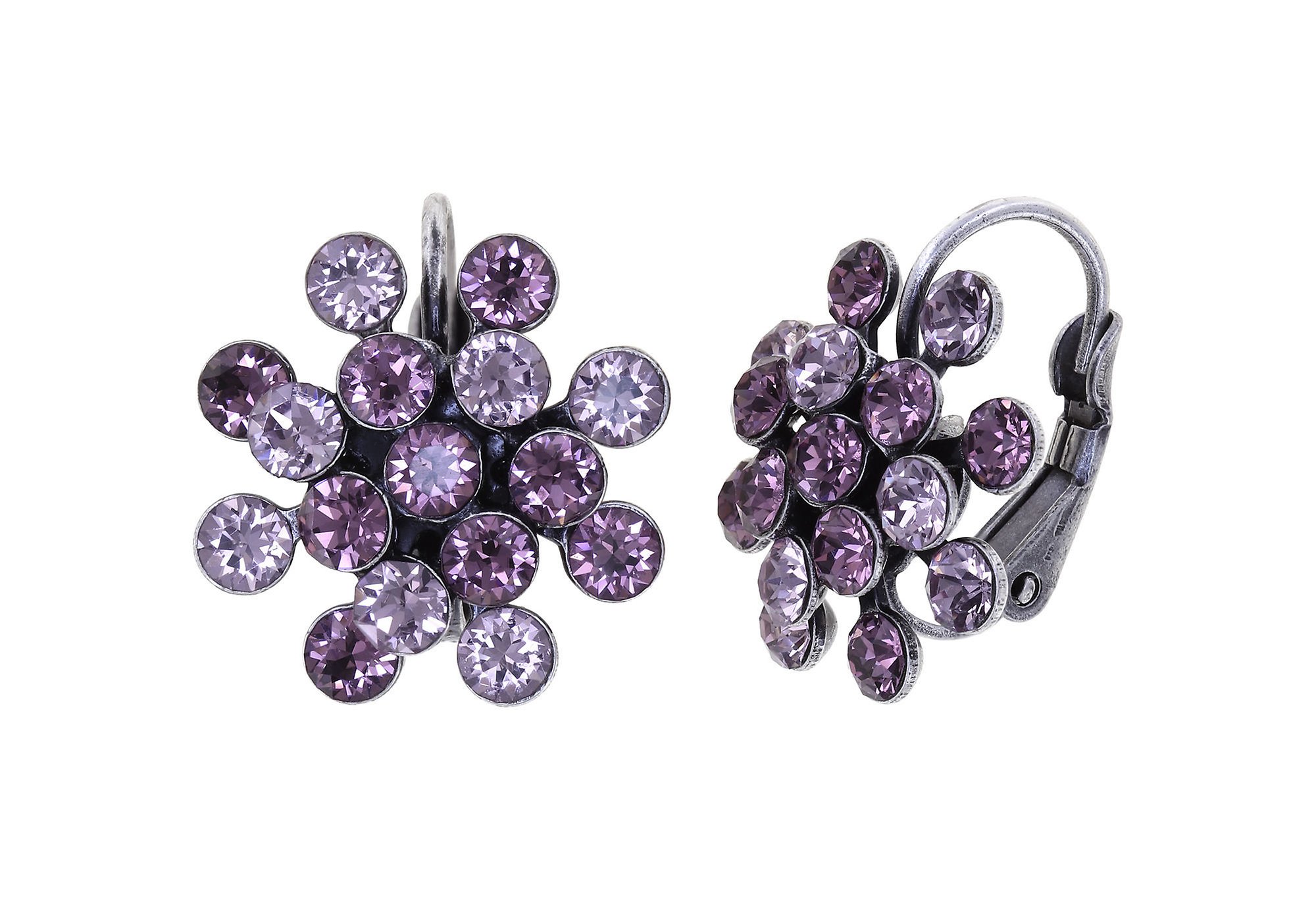 image for Earring Eurowire Magic Fireball Antique Rose pink/lila mini