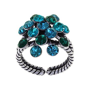 Bild für Ring Magic Fireball Emerald Blue Blau / grün Classic Size (21mm Ø)