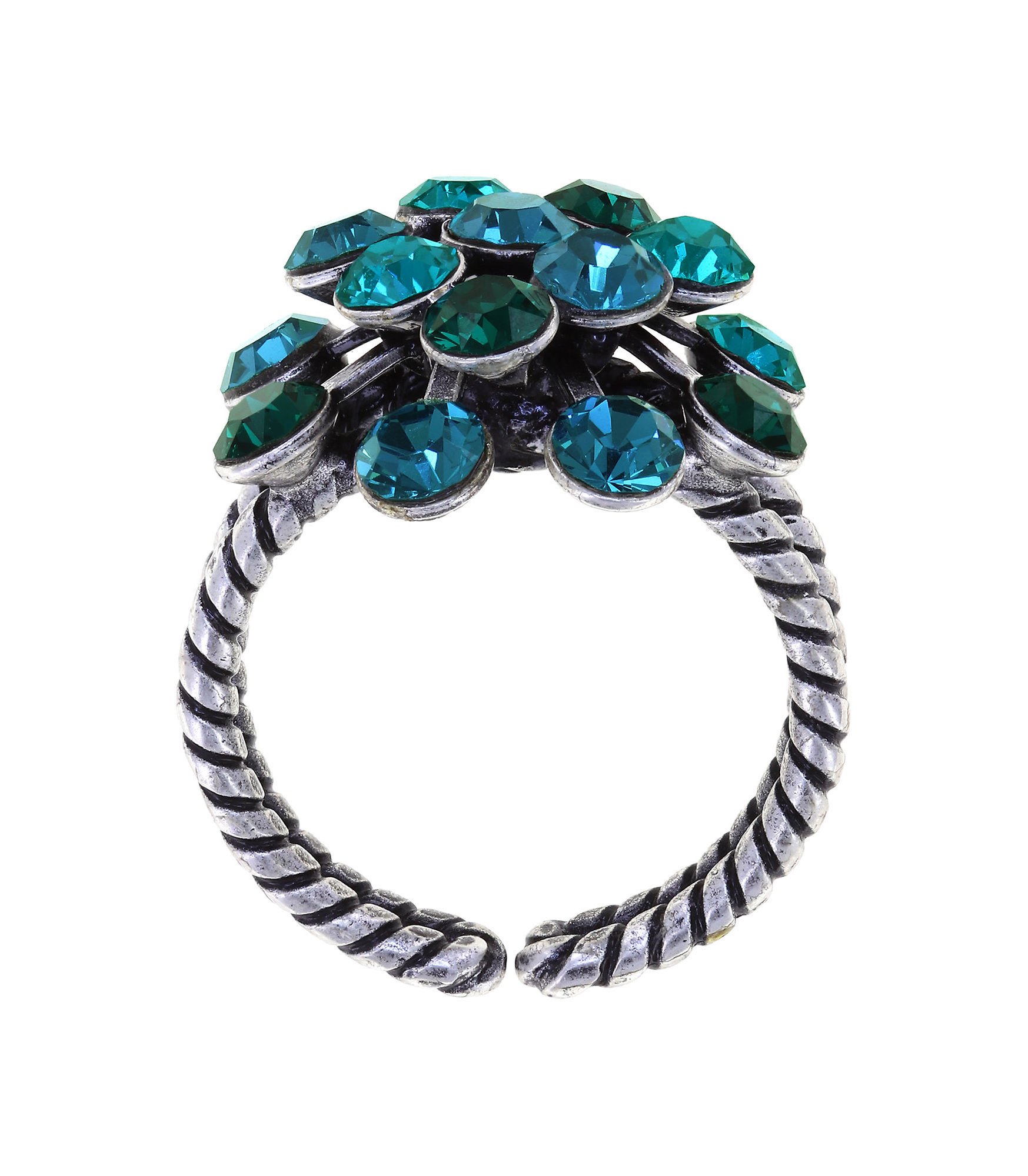 Bild für Ring Magic Fireball Smaragdblau Blau / grün Classic Size (21mm Ø)