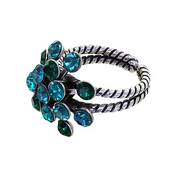 Bild für Ring Magic Fireball Emerald Blue Blau / grün Classic Size (21mm Ø)