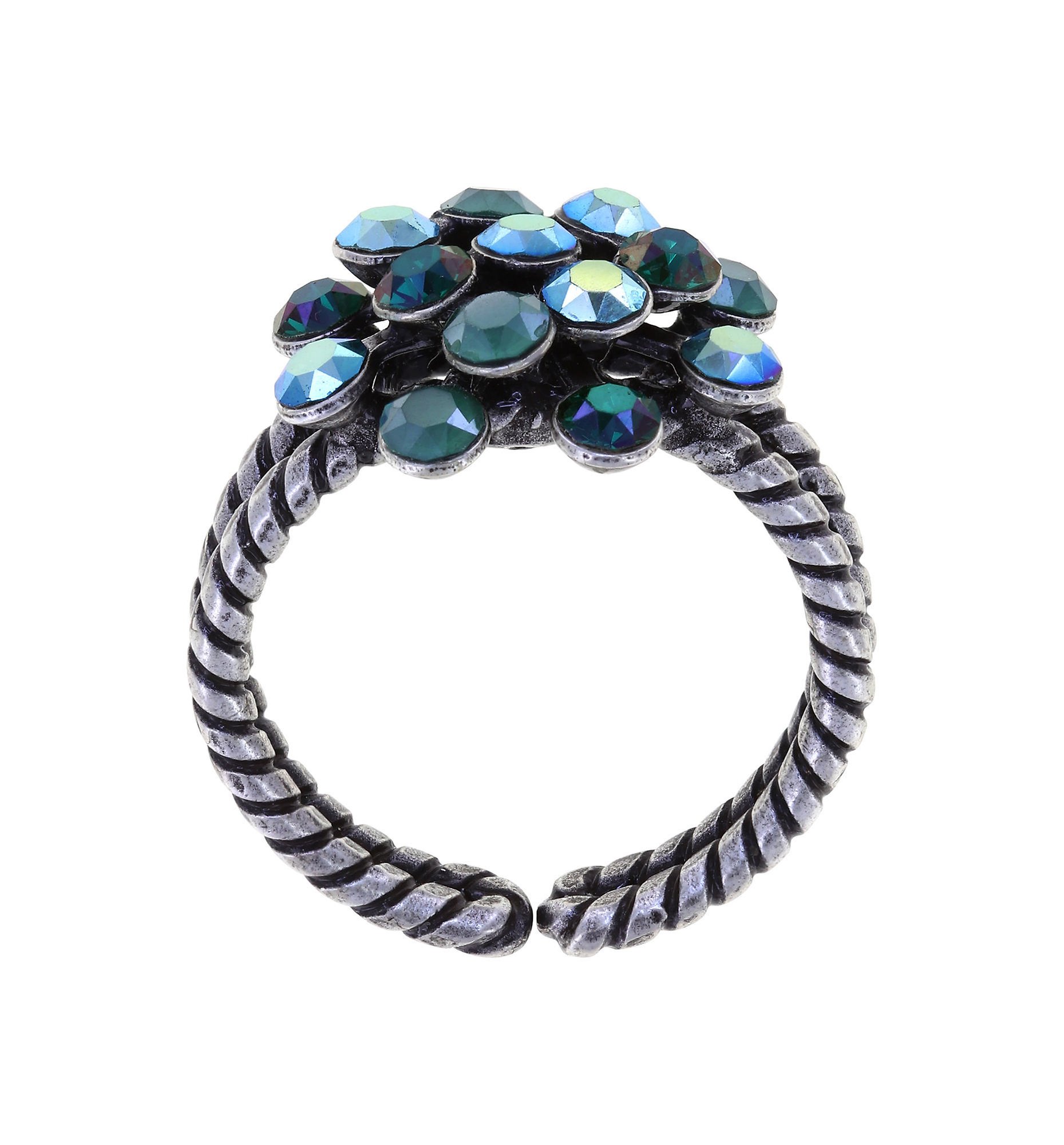 Bild für Ring Magic Fireball Smaragd In Flammen Blau / grün mini