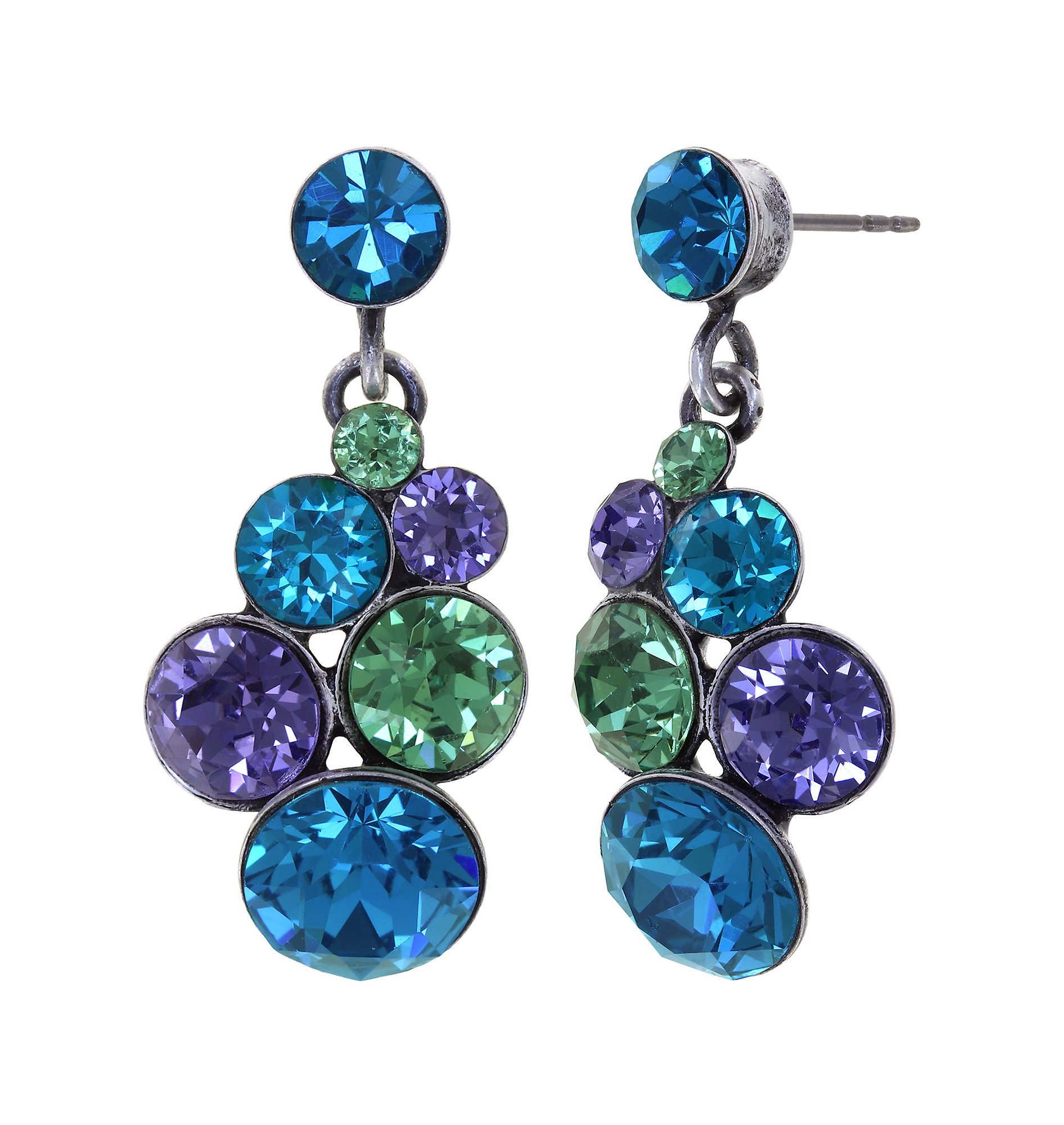 image for Earring Stud Dangling Petit Glamour Toxic Flames blue/green 