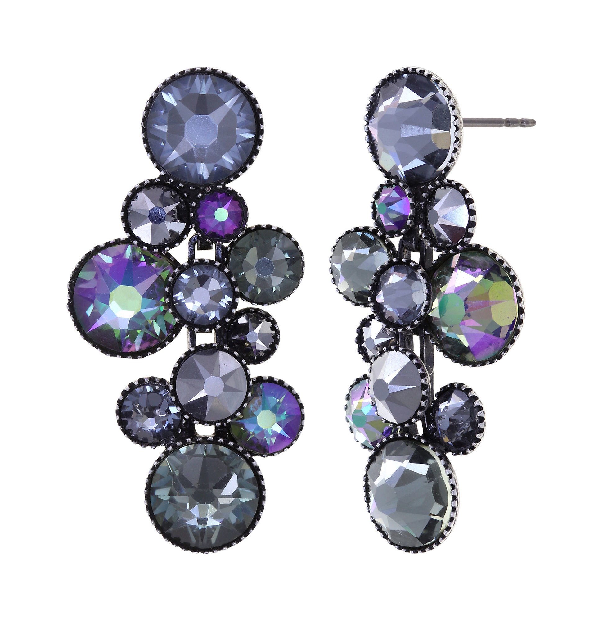 image for Earring stud dangling Water Cascade Paradise Grey grey 