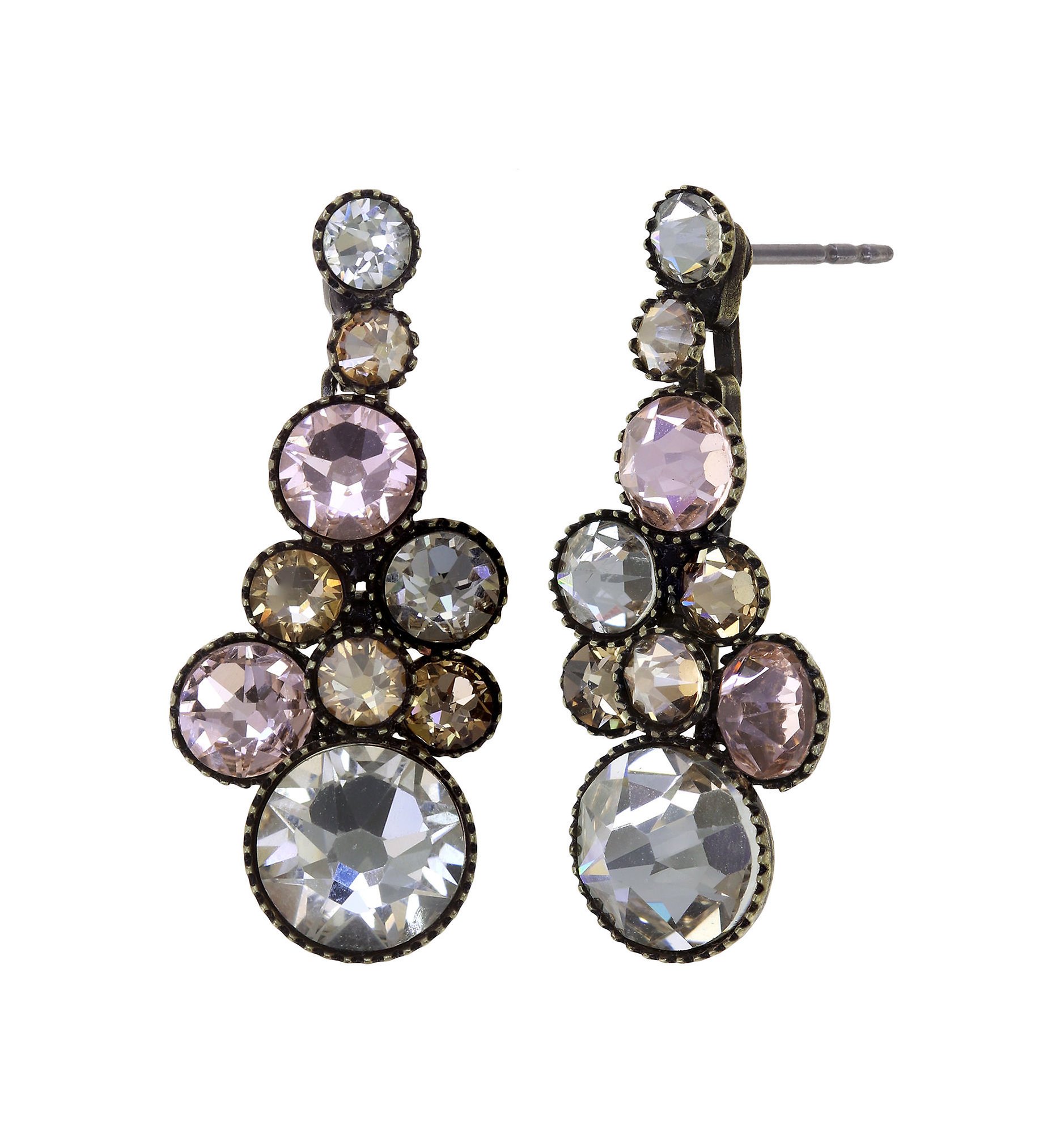 image for Earring Stud Dangling Water Cascade Powder Beige Beige 