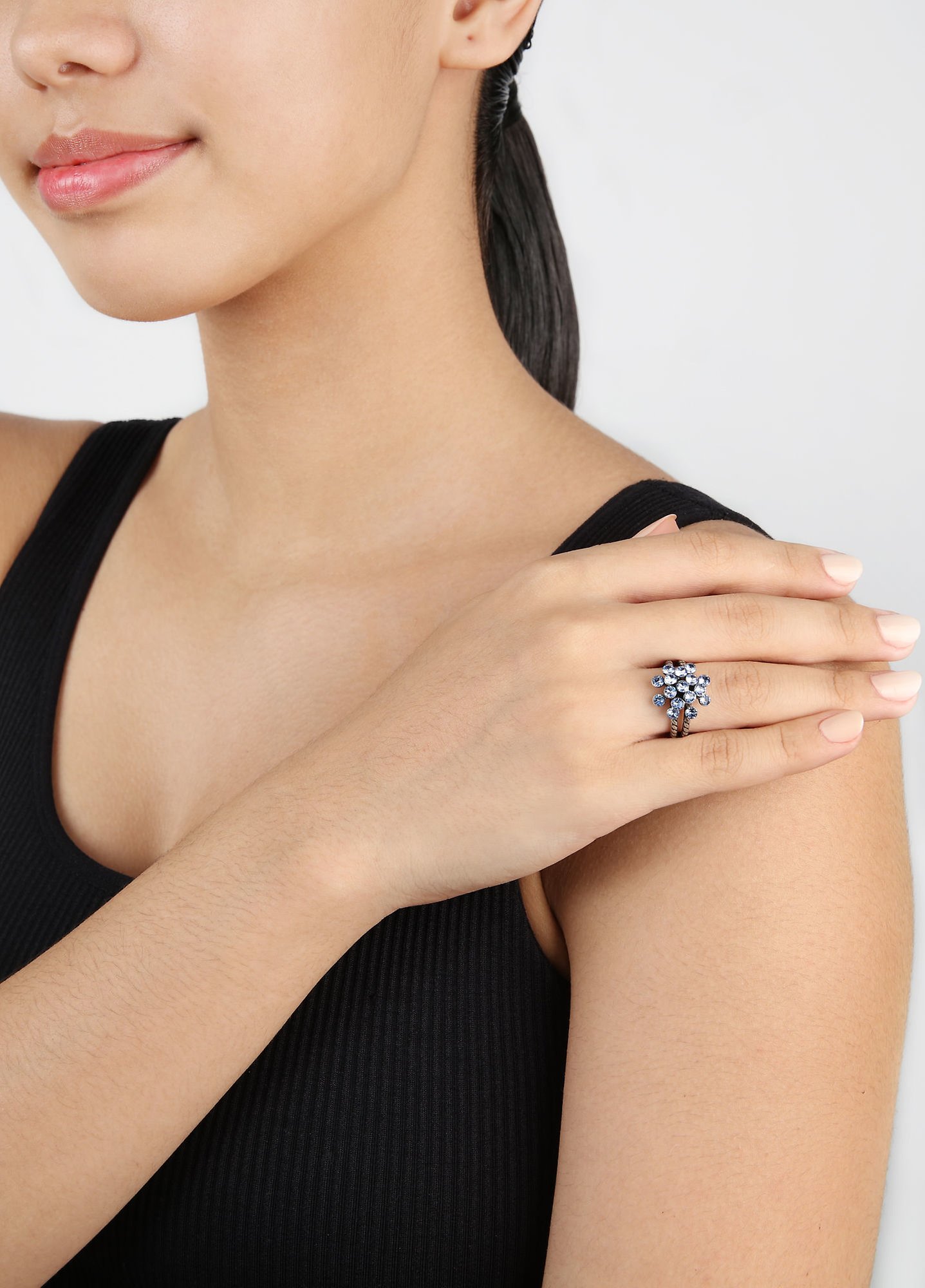 image pour Anneau Magic Fireball Bleu Clair light sapphire mini