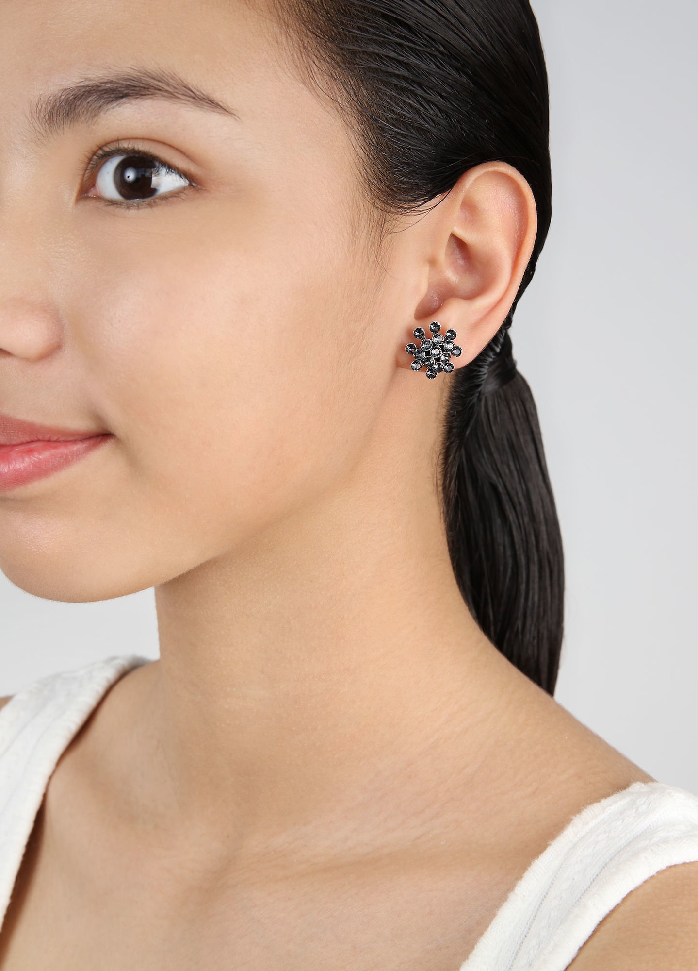 image pour Clou d'oreille Magic Fireball Gris crystal night fall mini